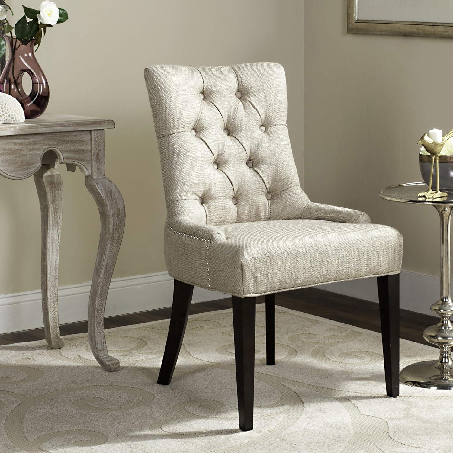 Amanda 19''H Tufted Chair with Nickel Nail Heads - Antique Gold - Safavieh.