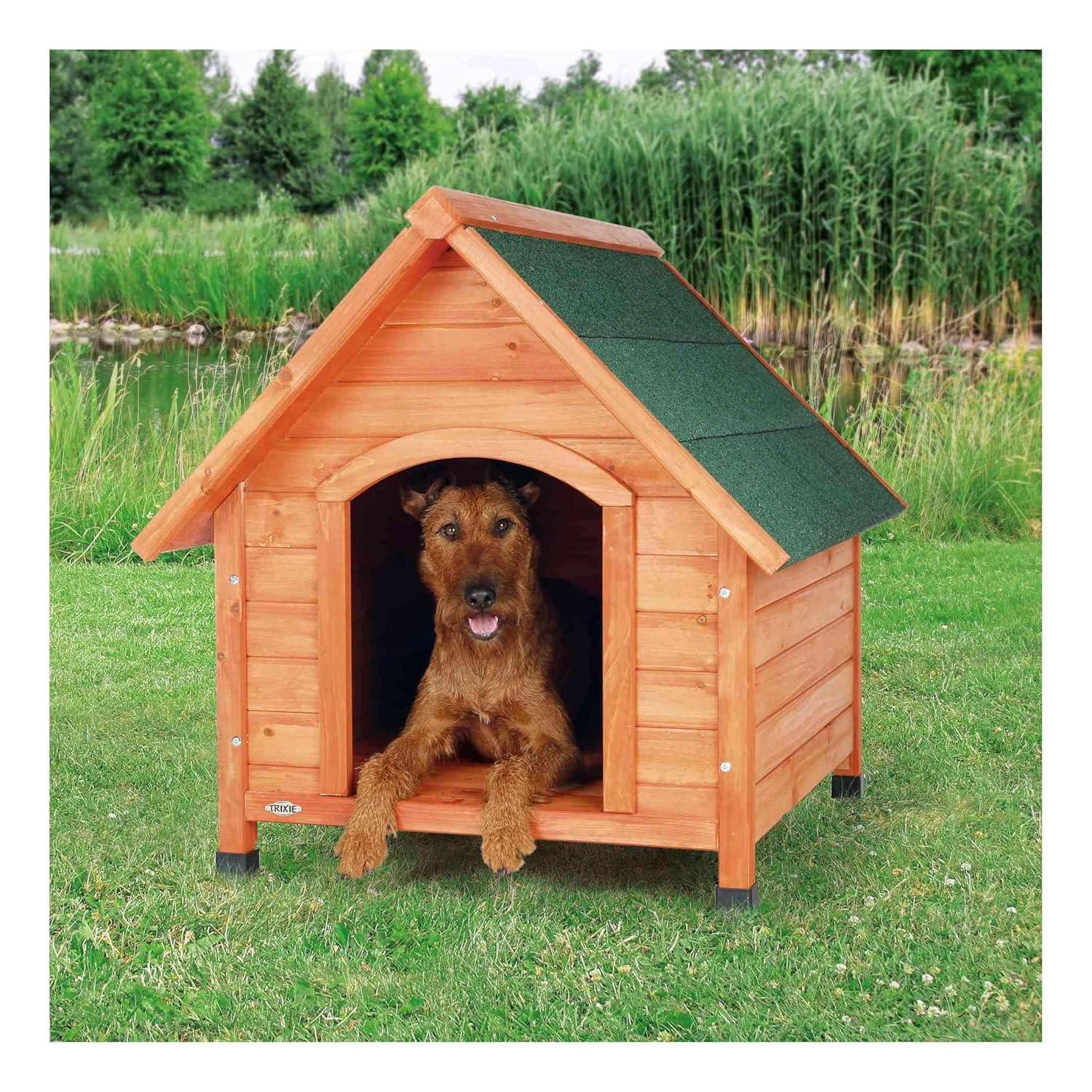 TRIXIE TRIXIE Weatherproof Outdoor Cottage Dog House, Elevated Floor, Peaked Roof
