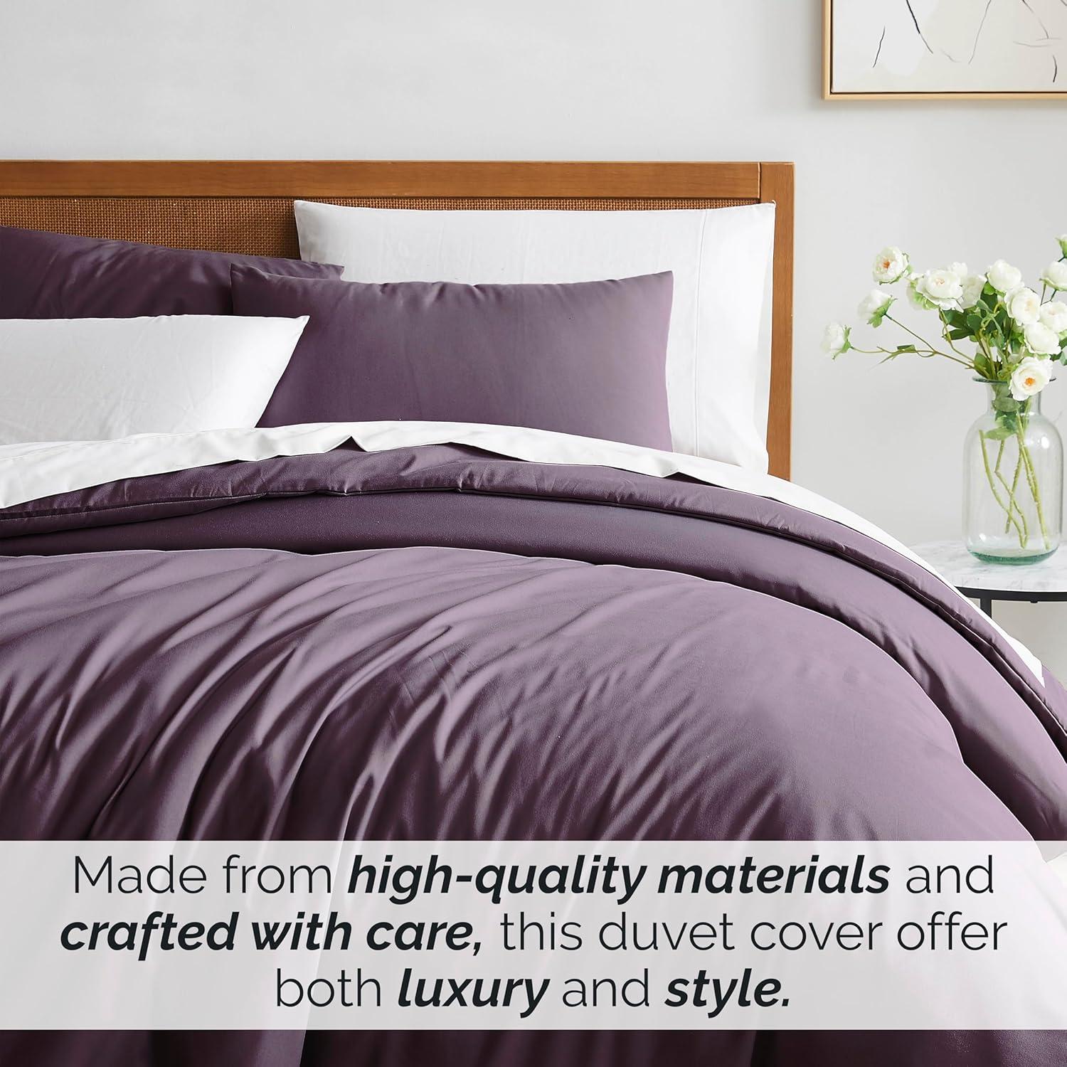Southshore Fine Living Oversized 2-Piece ultra-soft Duvet Cover Set with Shams, Purple, Twin/Twin XL