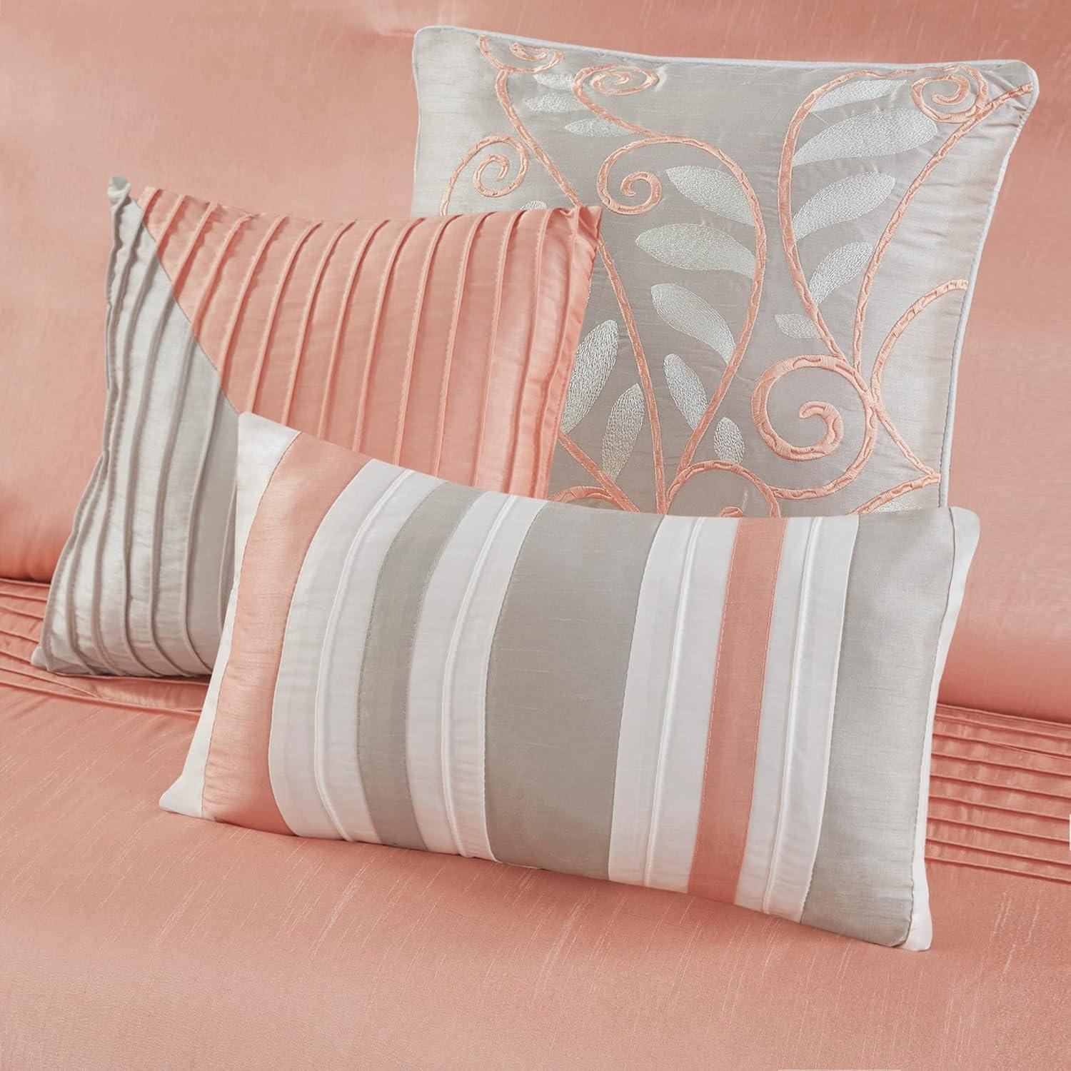 Madison Park Amherst 7 Piece Striped and Pleated Comforter Set