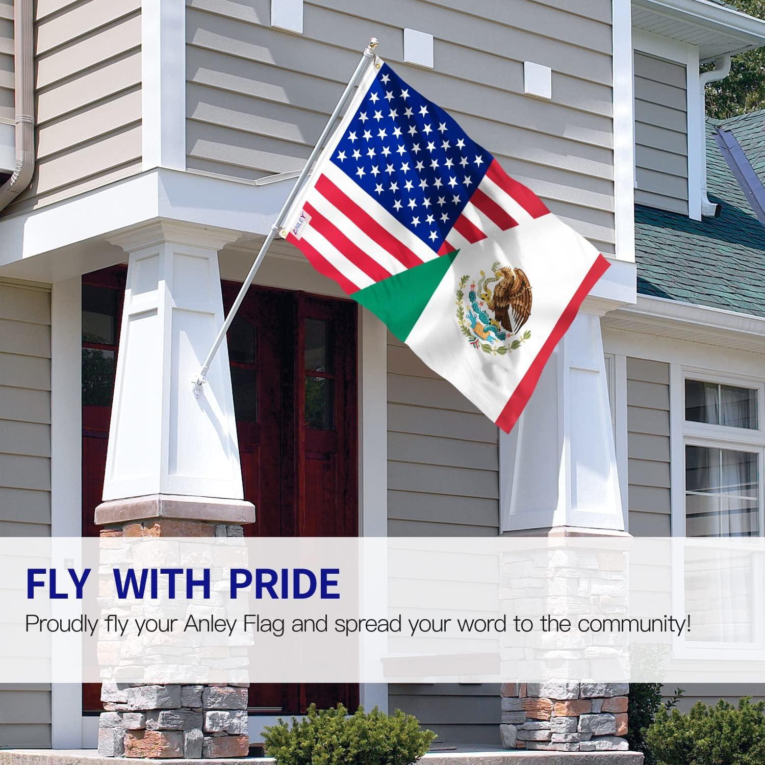 Anley Fly Breeze 3x5 Ft America Mexico Friendship Flag - Friendship Forever US MX Flag