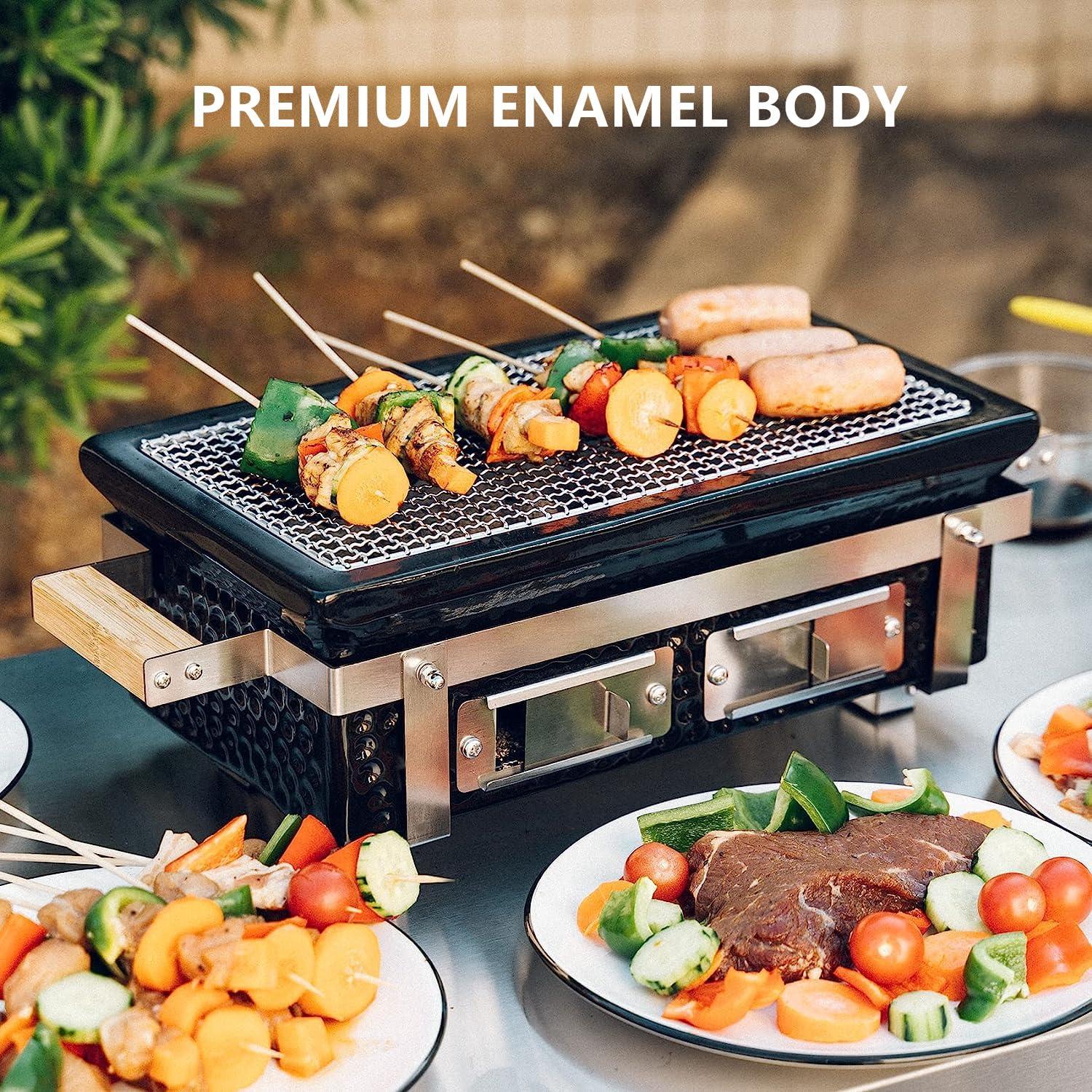 Square16''Charcoal BBQ Grill Hibachi Grill