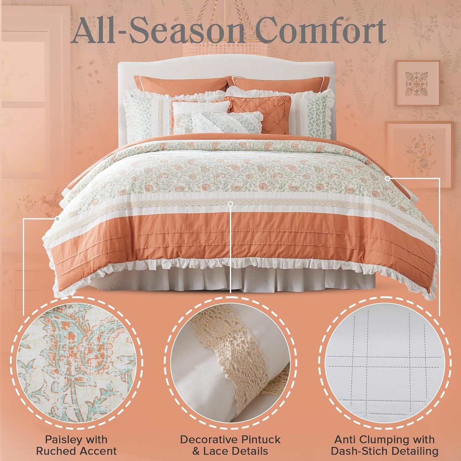 Madison Park Dawn 9 Piece Cotton Percale Comforter Set