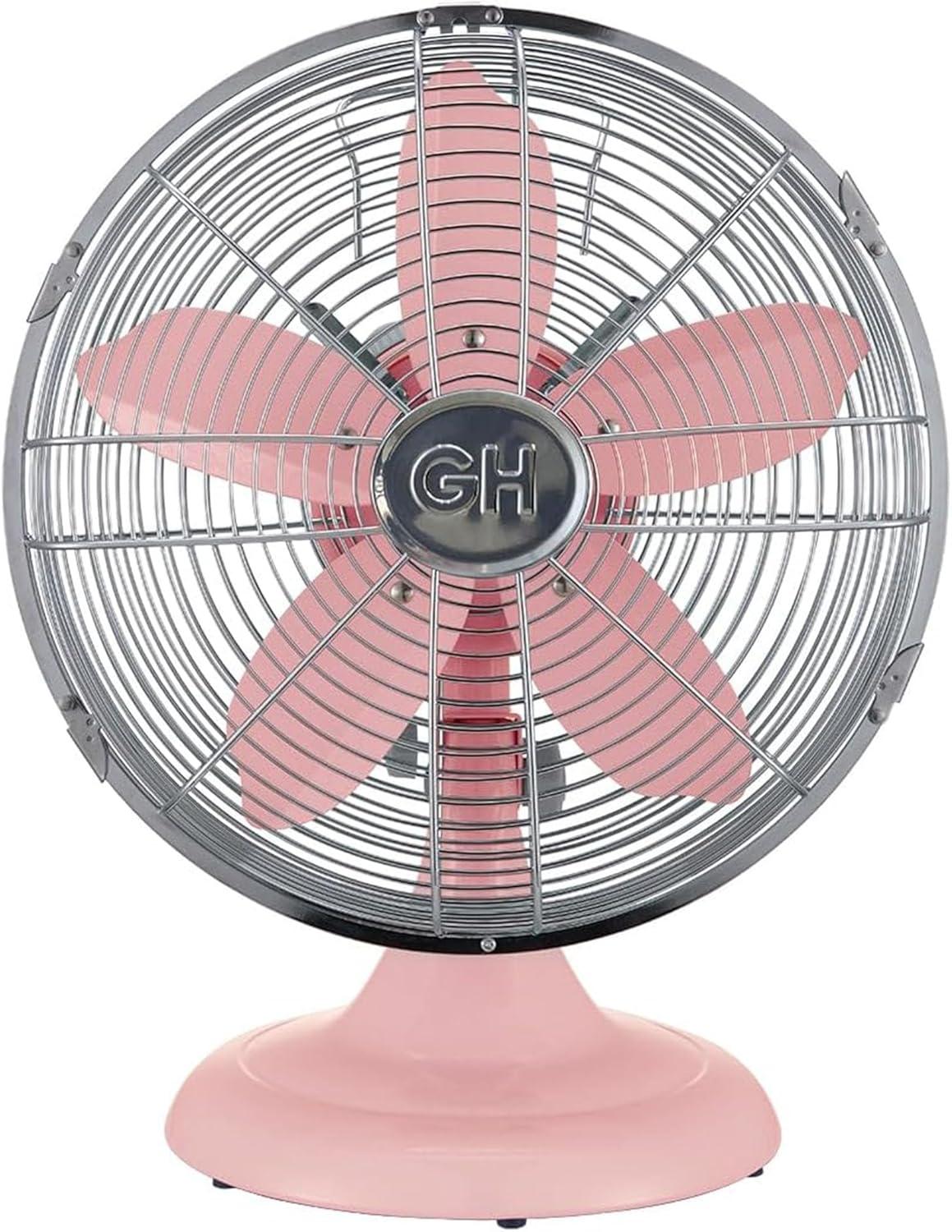 Good Housekeeping Good Housekeeping's All-Metal Retro 3-Speed 12" Oscillating Office Desk Table Fan (Multiple Finishes Available)