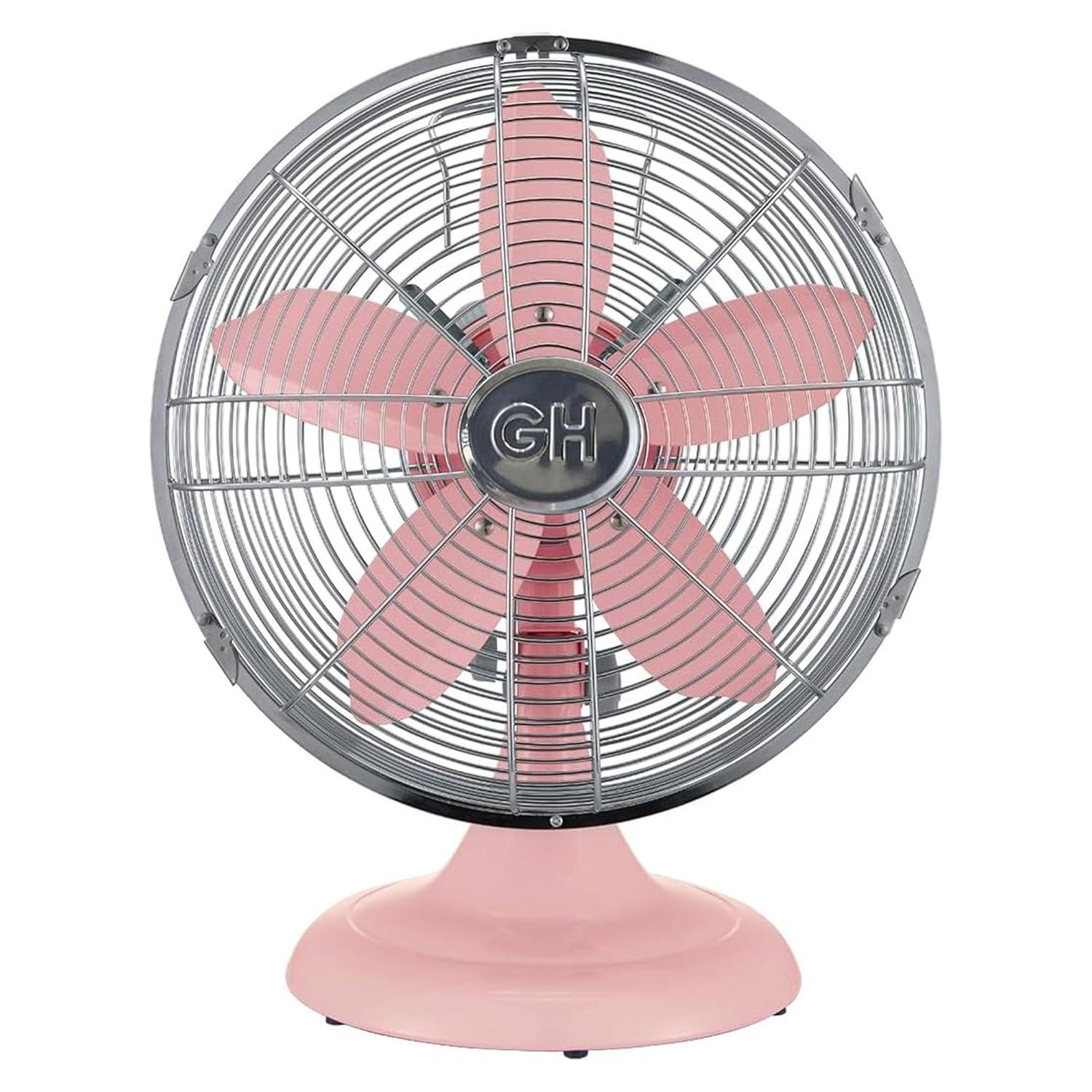 Good Housekeeping Good Housekeeping's All-Metal Retro 3-Speed 12" Oscillating Office Desk Table Fan (Multiple Finishes Available)