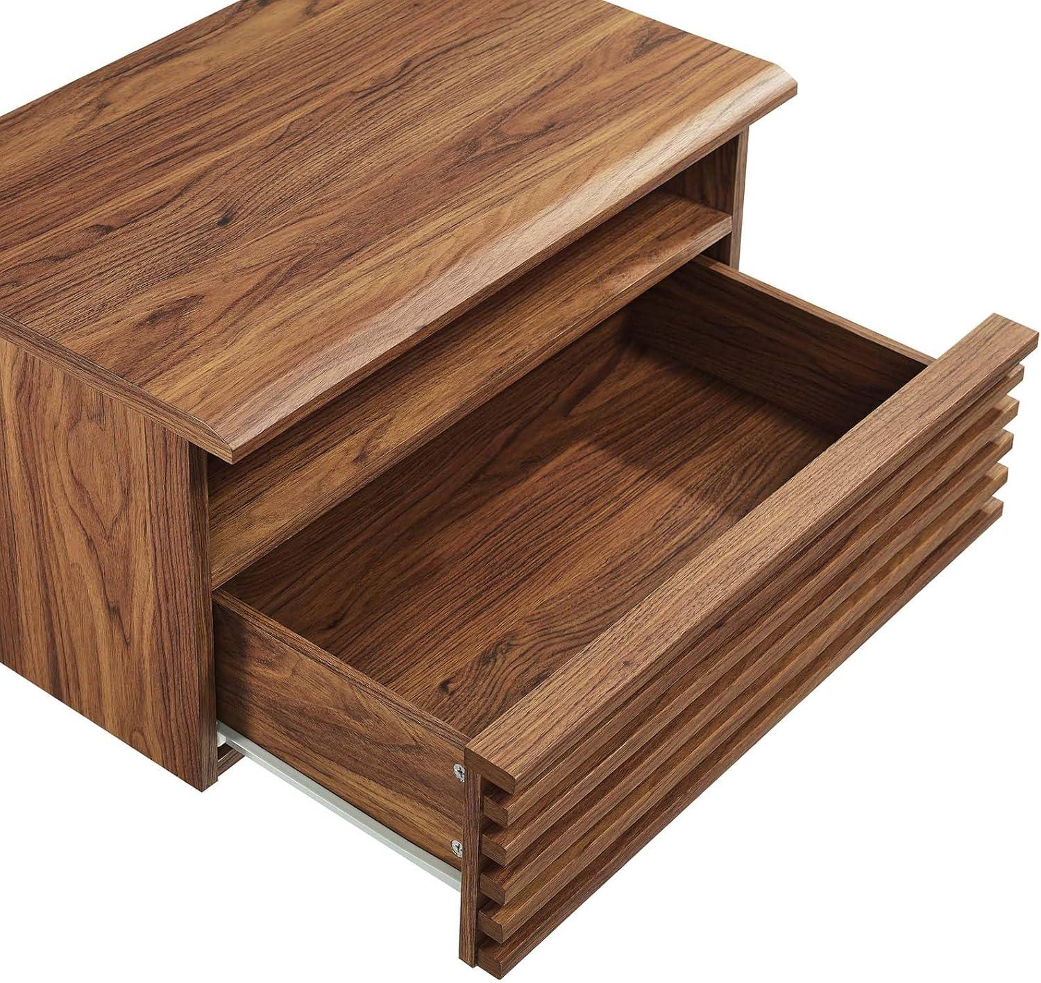 Render Wall-Mount Nightstand Walnut