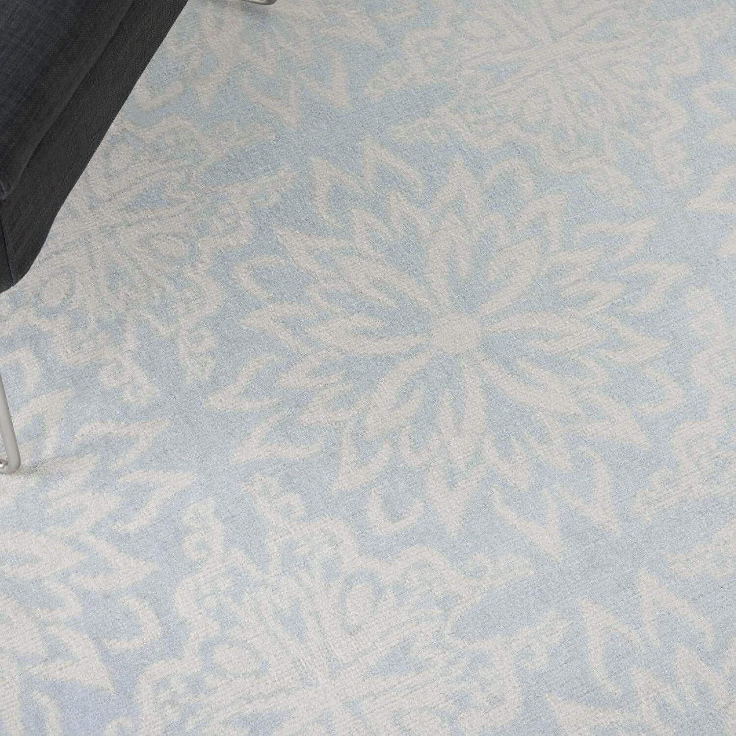 Nourison Jubilant Floral Ivory/Light Blue 6' x 9' Area Rug, (6x9)