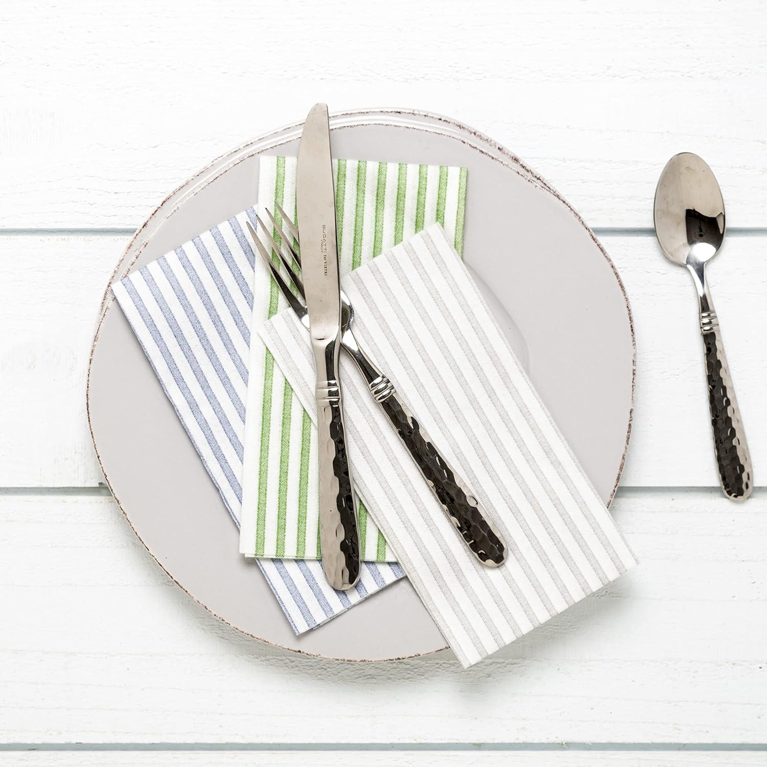 Hammered Stainless Steel 9" Salad Server Set, Fork and Spoon