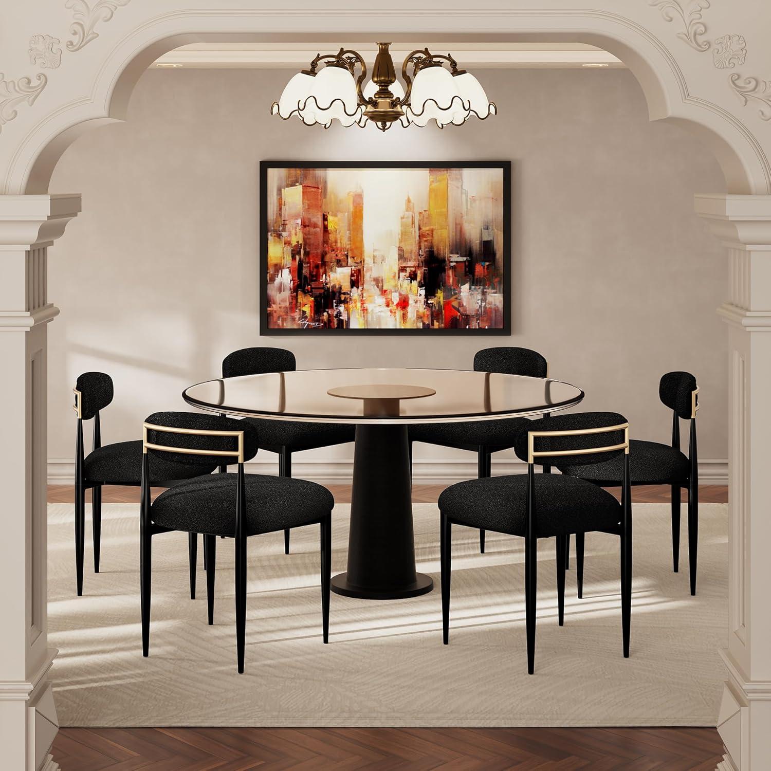 2 Pieces Boucle Armless Dining Chair, Upholstered Accent Chair