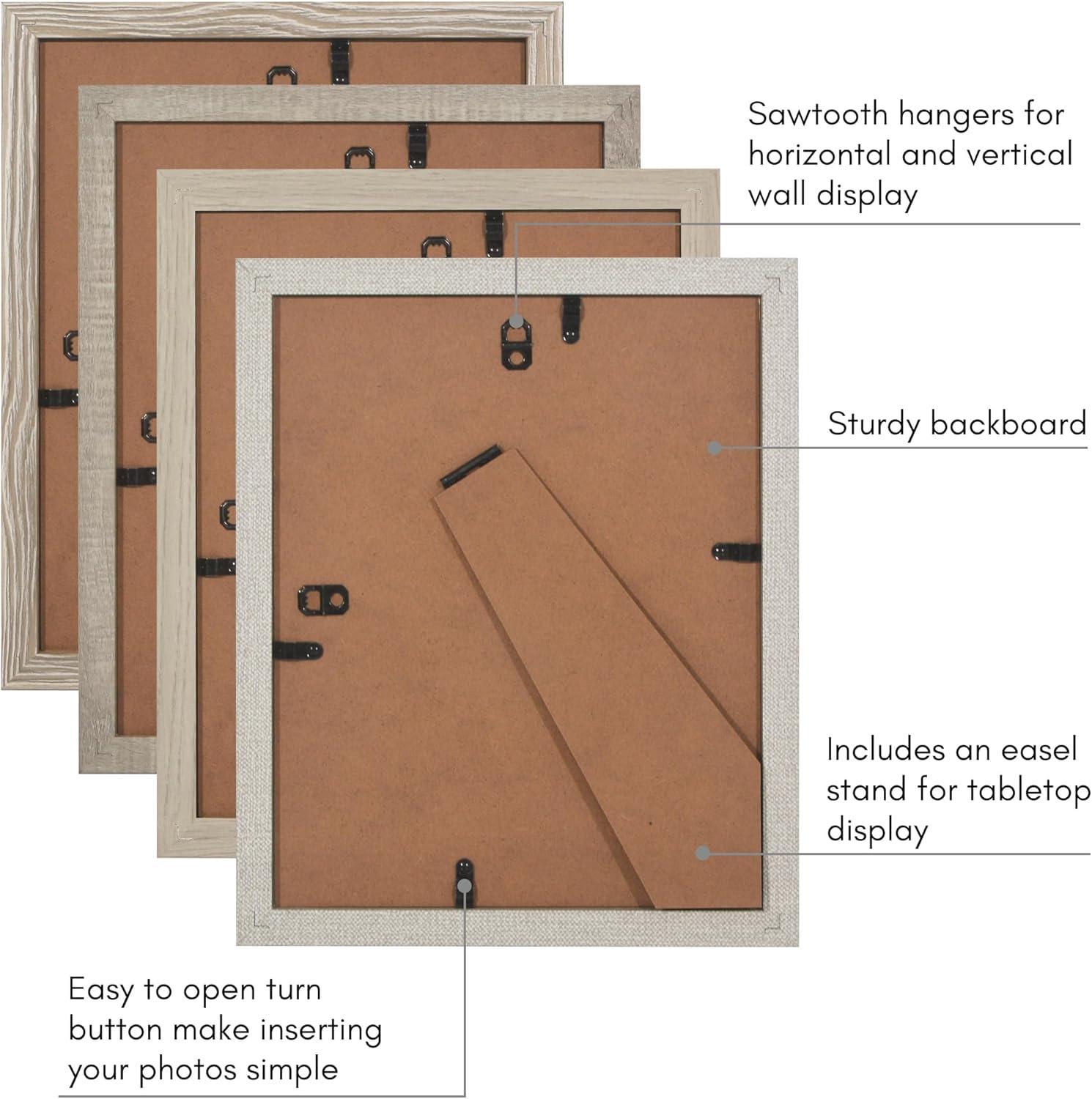 Americanflat Picture Frame Set With Mat - Perfect for Farmhouse Decor - 4 Pack