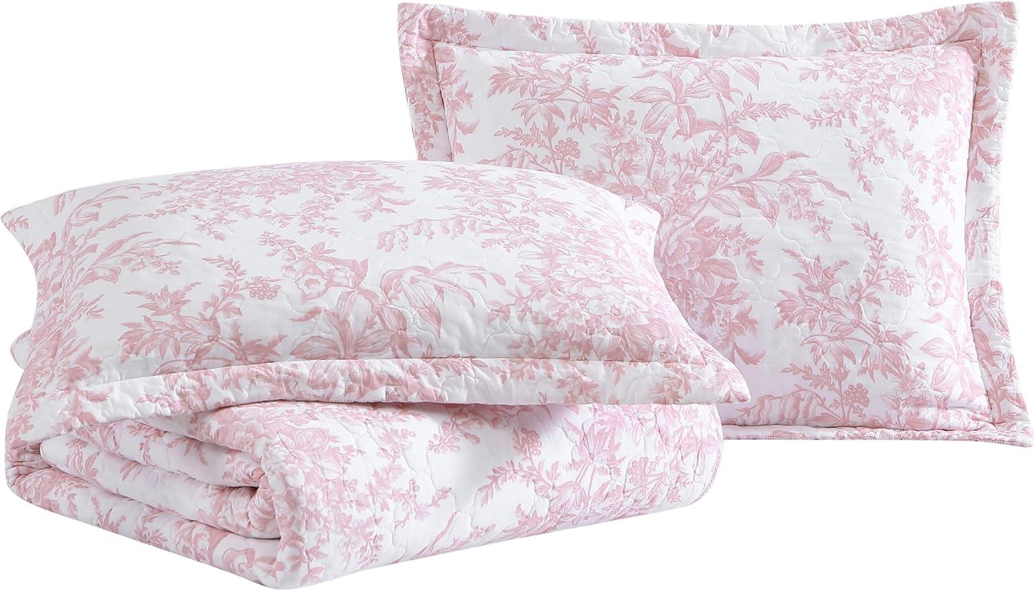 Bedford Cotton Quilt Set Pink - Laura Ashley