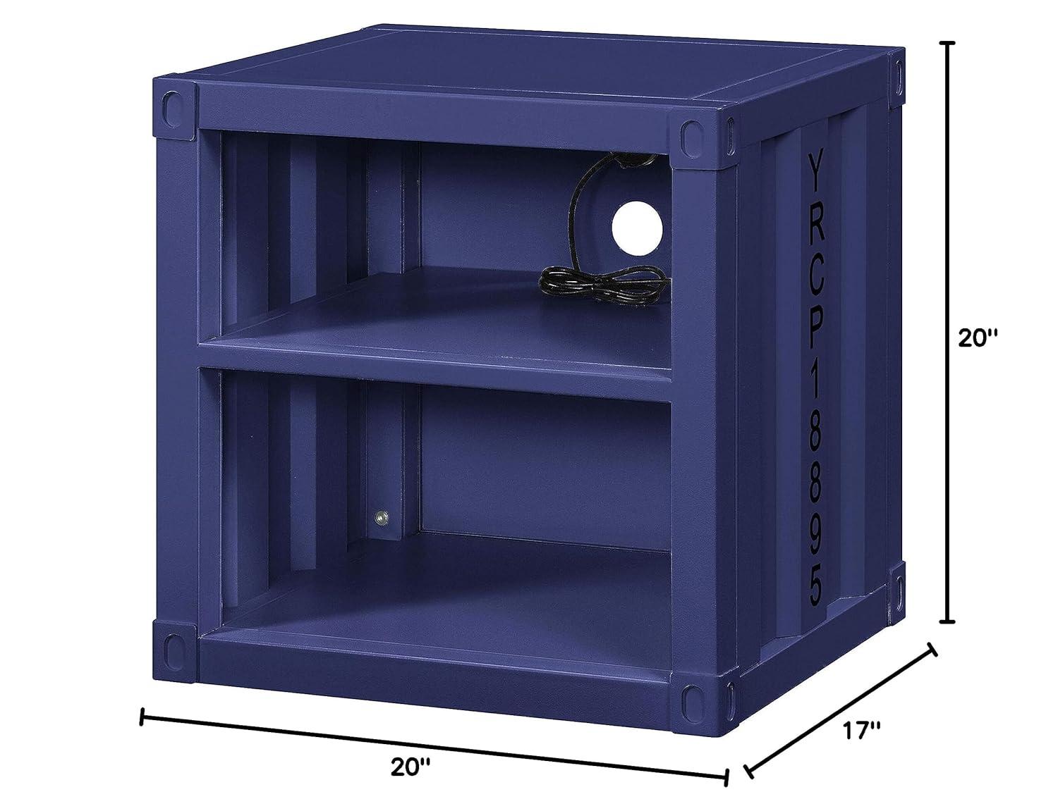 20" Cargo Nightstands White - Acme Furniture: Metal, Open Shelf, Kids' Room, No Assembly Required