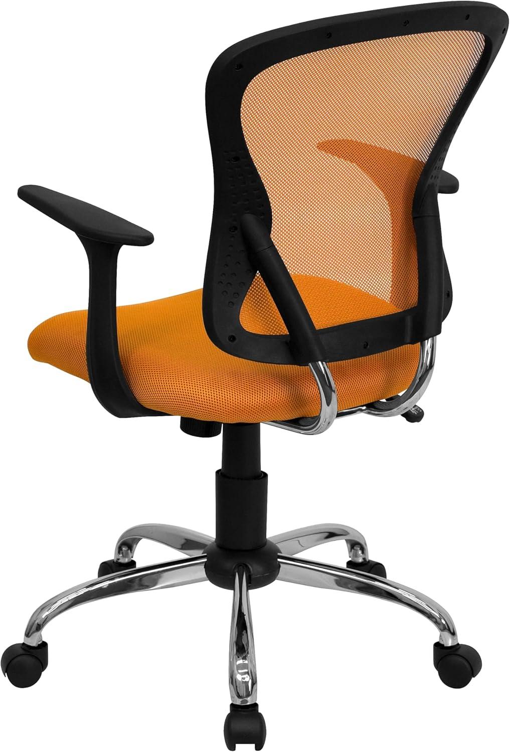 Flash Furniture Mid-Back Mesh Swivel Task Office Chair with Chrome Base and Arms