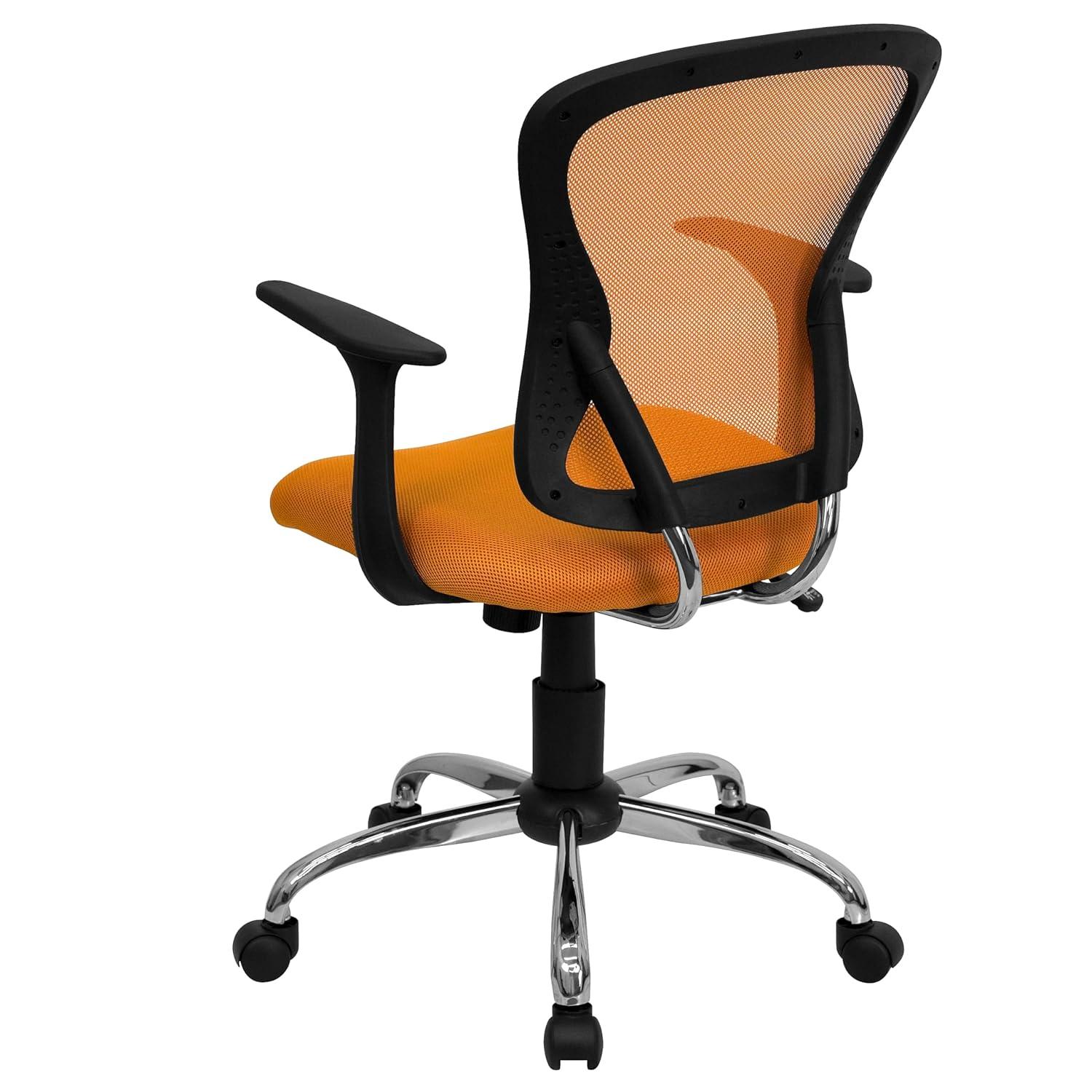 Flash Furniture Mid-Back Mesh Swivel Task Office Chair with Chrome Base and Arms