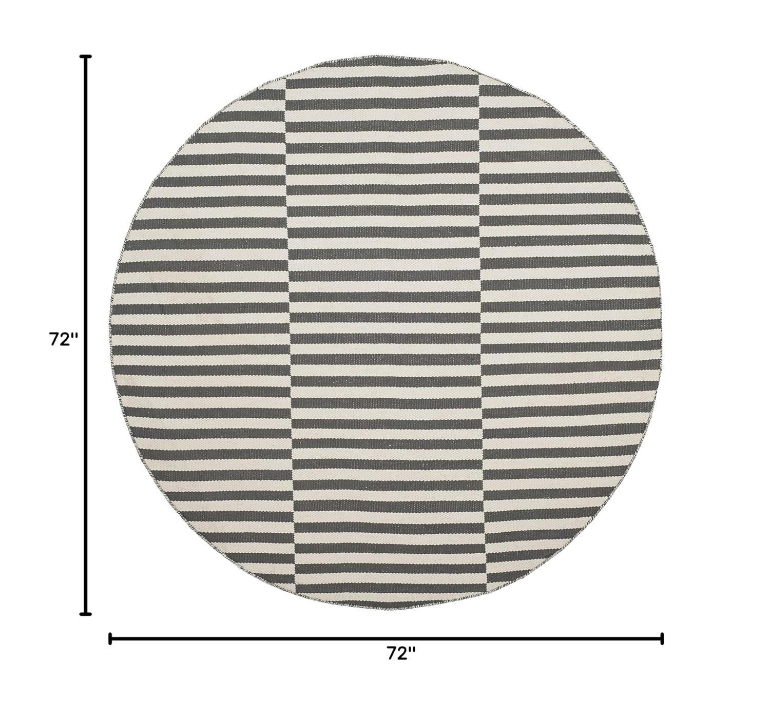 Montauk MTK712 Hand Woven Indoor Area Rug - Grey/Ivory - 6' Round - Safavieh