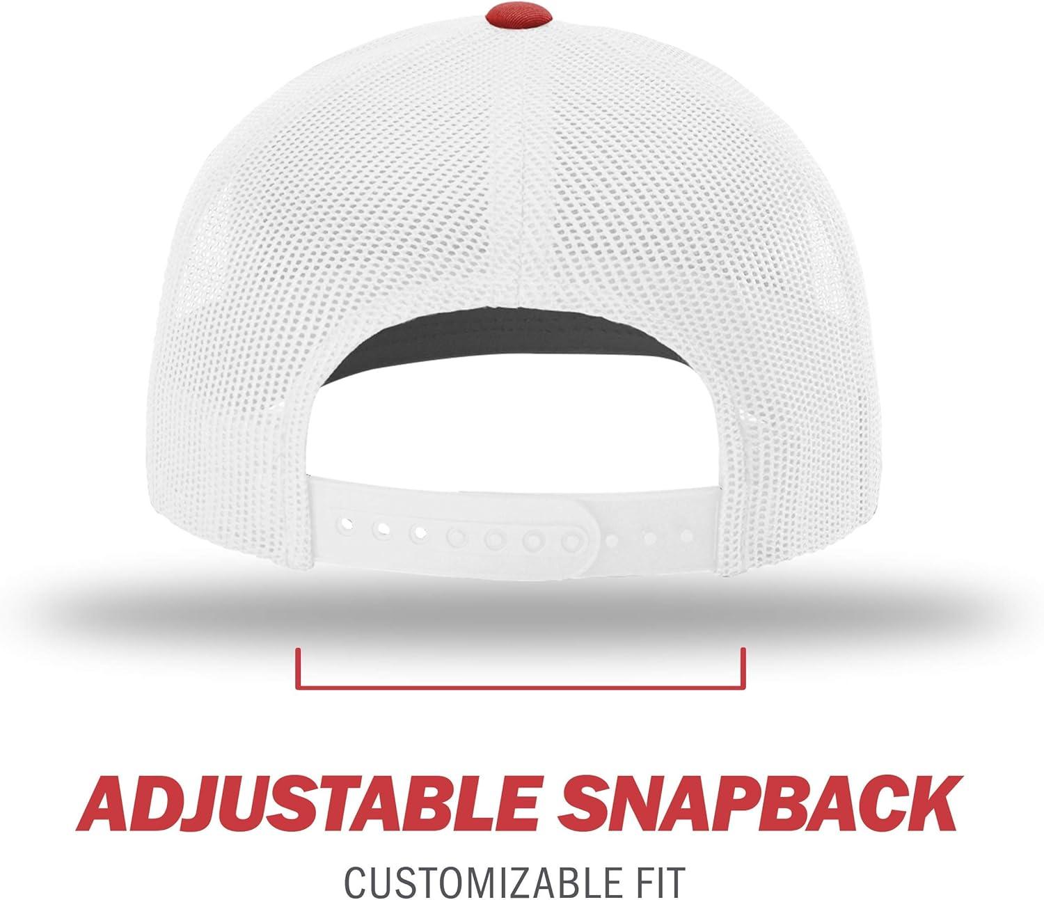 Richardson - Adjustable Snapback Trucker Cap - 112 - Red/ White - Size: OSFM