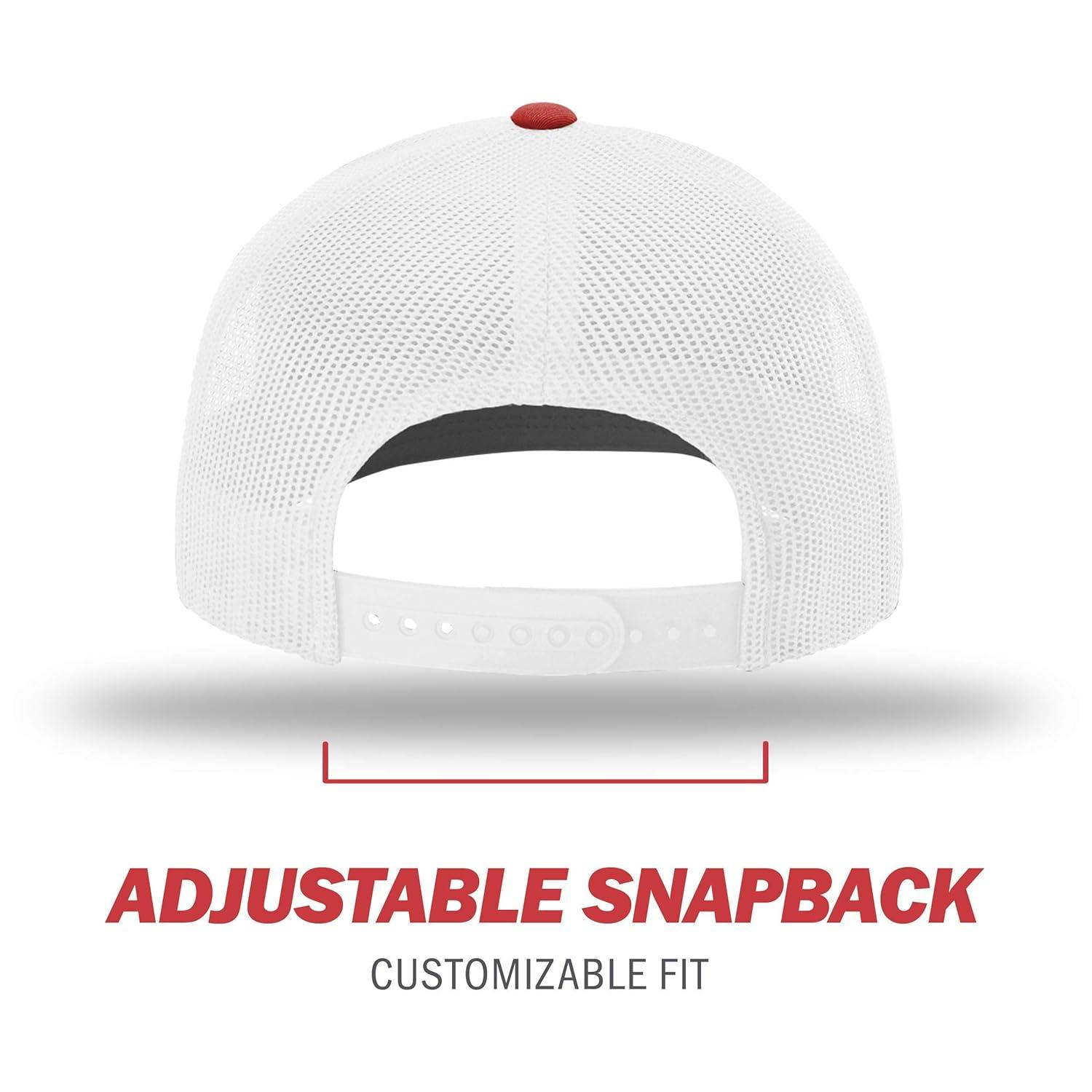 Richardson - Adjustable Snapback Trucker Cap - 112 - Red/ White - Size: OSFM