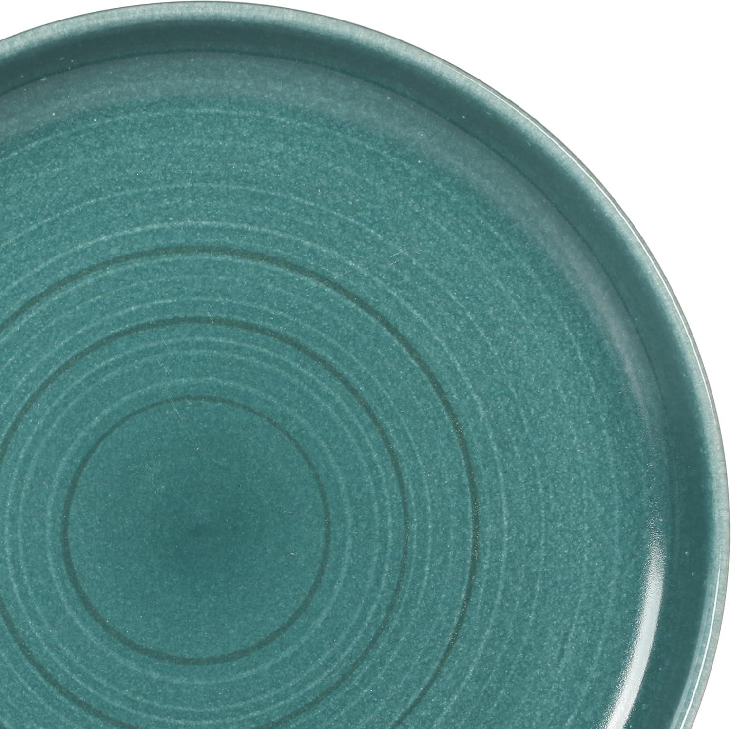 Teal Ceramic 16-Piece Round Dinnerware Set for 4