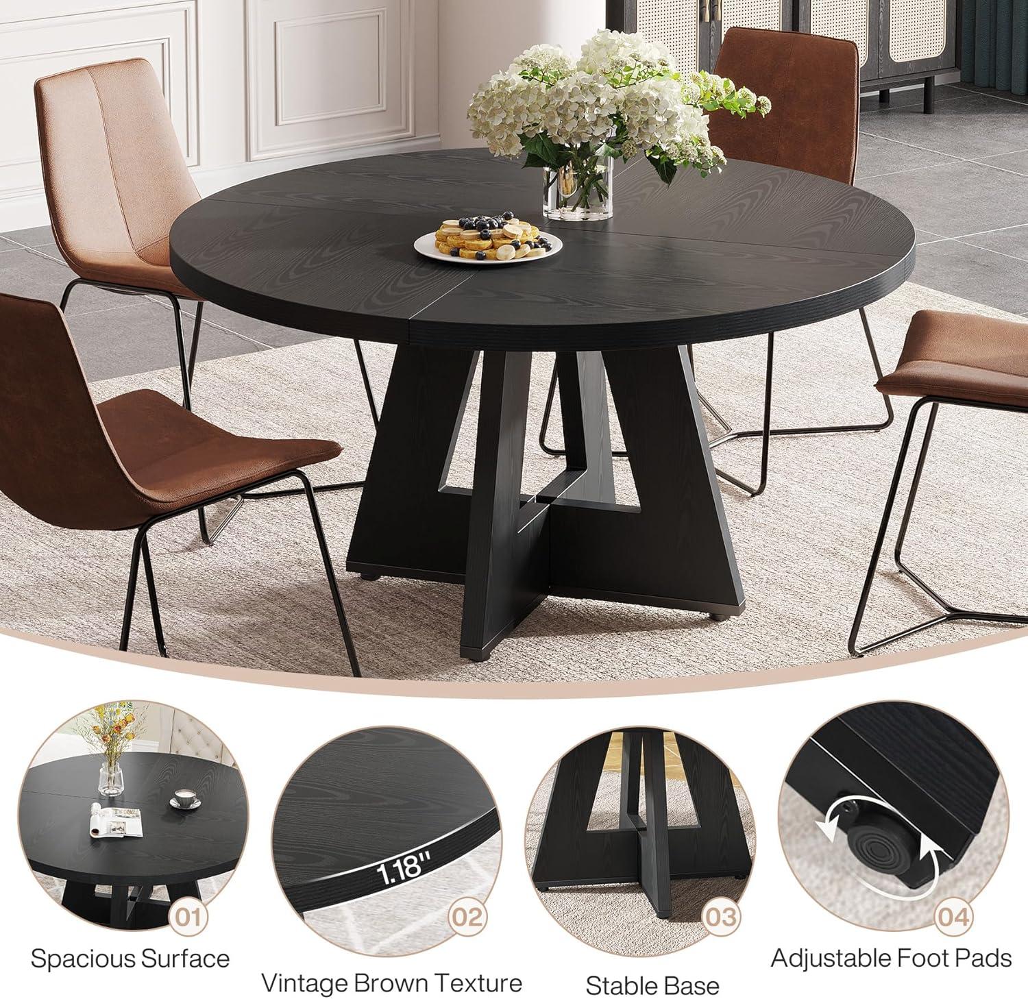 Tribesigns 47 Inch Round Dining Table for 4 people