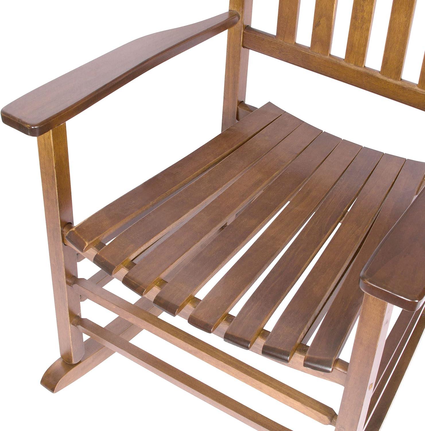 Shine Company Vermont Hardwood Outdoor Porch Patio Furniture Rocker Chair, Oak