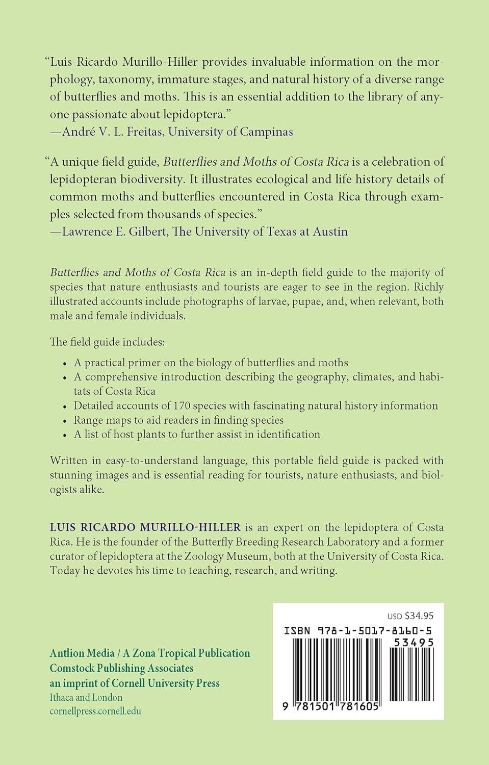 Butterflies and Moths of Costa Rica - (Zona Tropical Publications / Antlion Media) by  Luis Ricardo Murillo-Hiller (Paperback)
