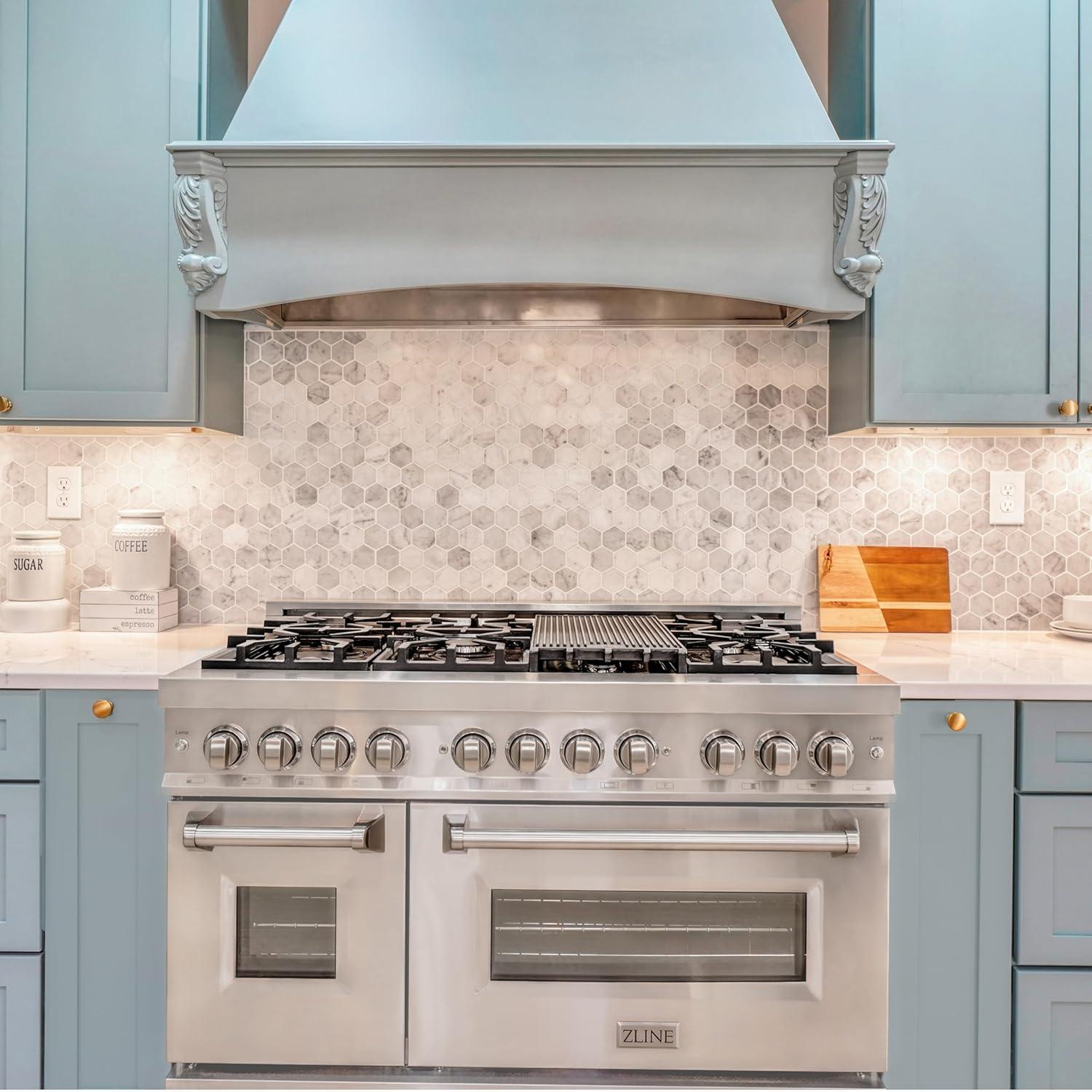 ZLINE 48 in. Legacy Dual Fuel Range w/ 7 Burner Cooktop & 2 Ovens w/ Doors