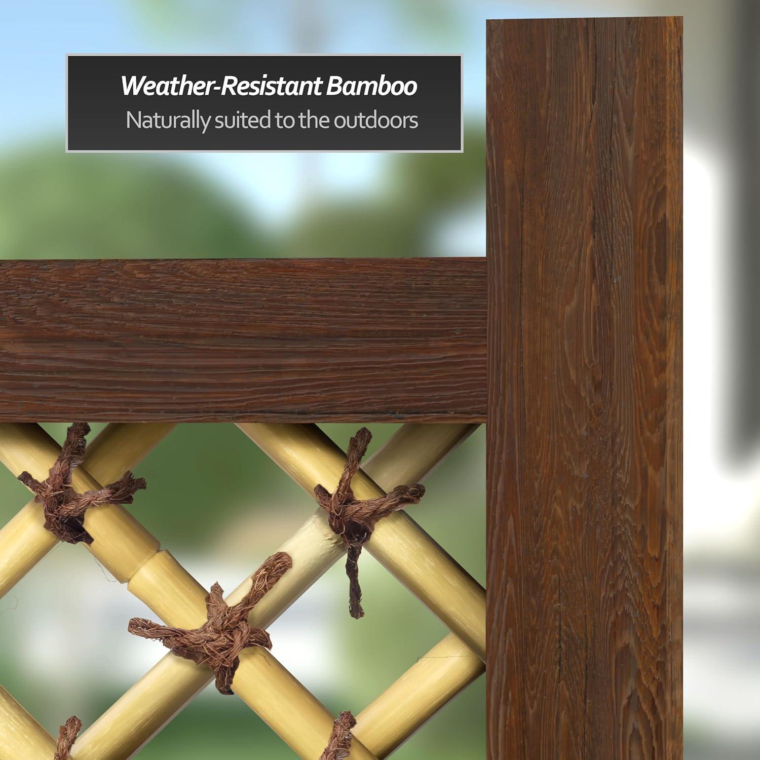 Light Bamboo and Wood Japanese Zen Garden Fence Panel