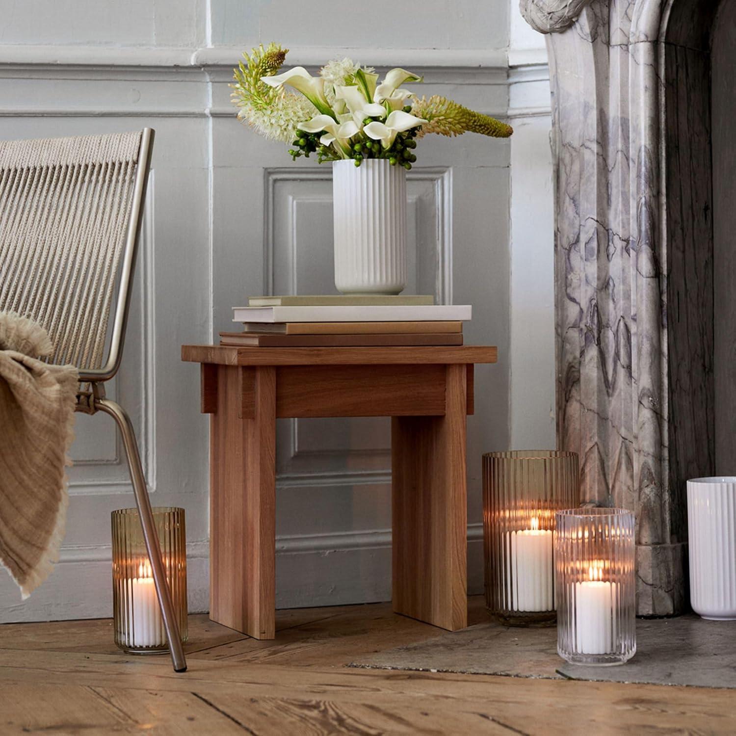 Elegant White Porcelain Fluted Table Vase