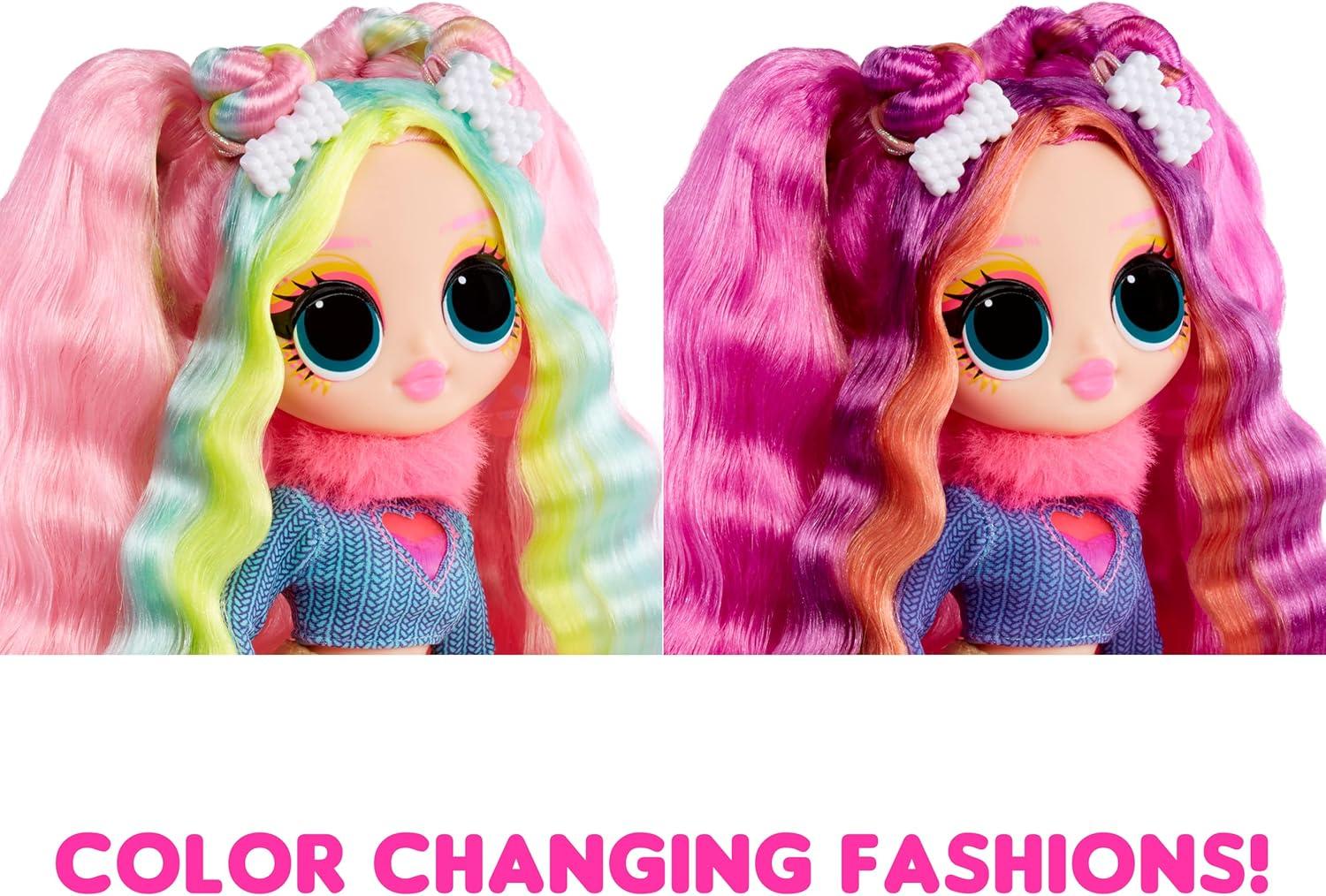 LOL Surprise OMG Sunshine Color Change Bubblegum DJ Fashion Doll with Color Changing Hair and Fashions and Multiple Surprises – Great Gift for Kids Children Ages 4+