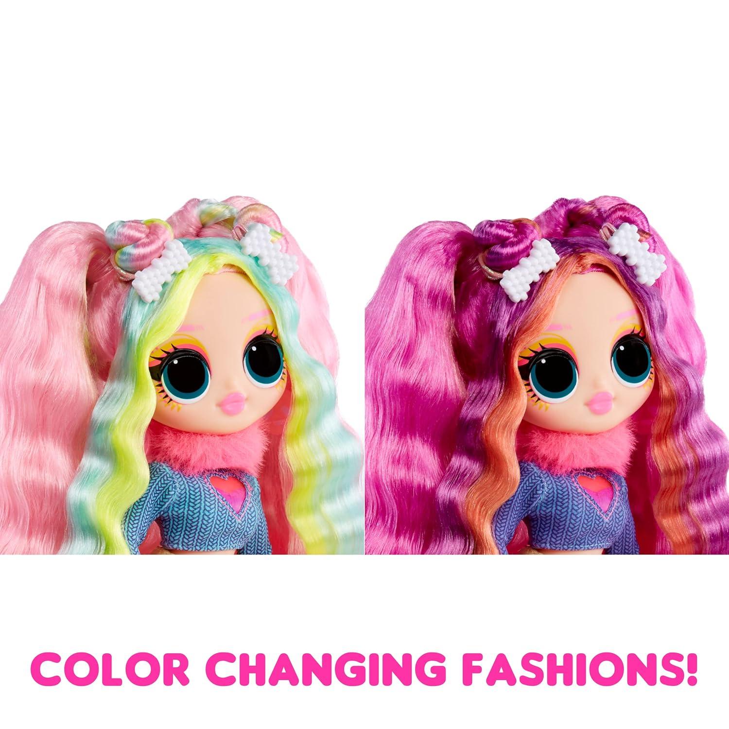 LOL Surprise OMG Sunshine Color Change Bubblegum DJ Fashion Doll with Color Changing Hair and Fashions and Multiple Surprises – Great Gift for Kids Children Ages 4+