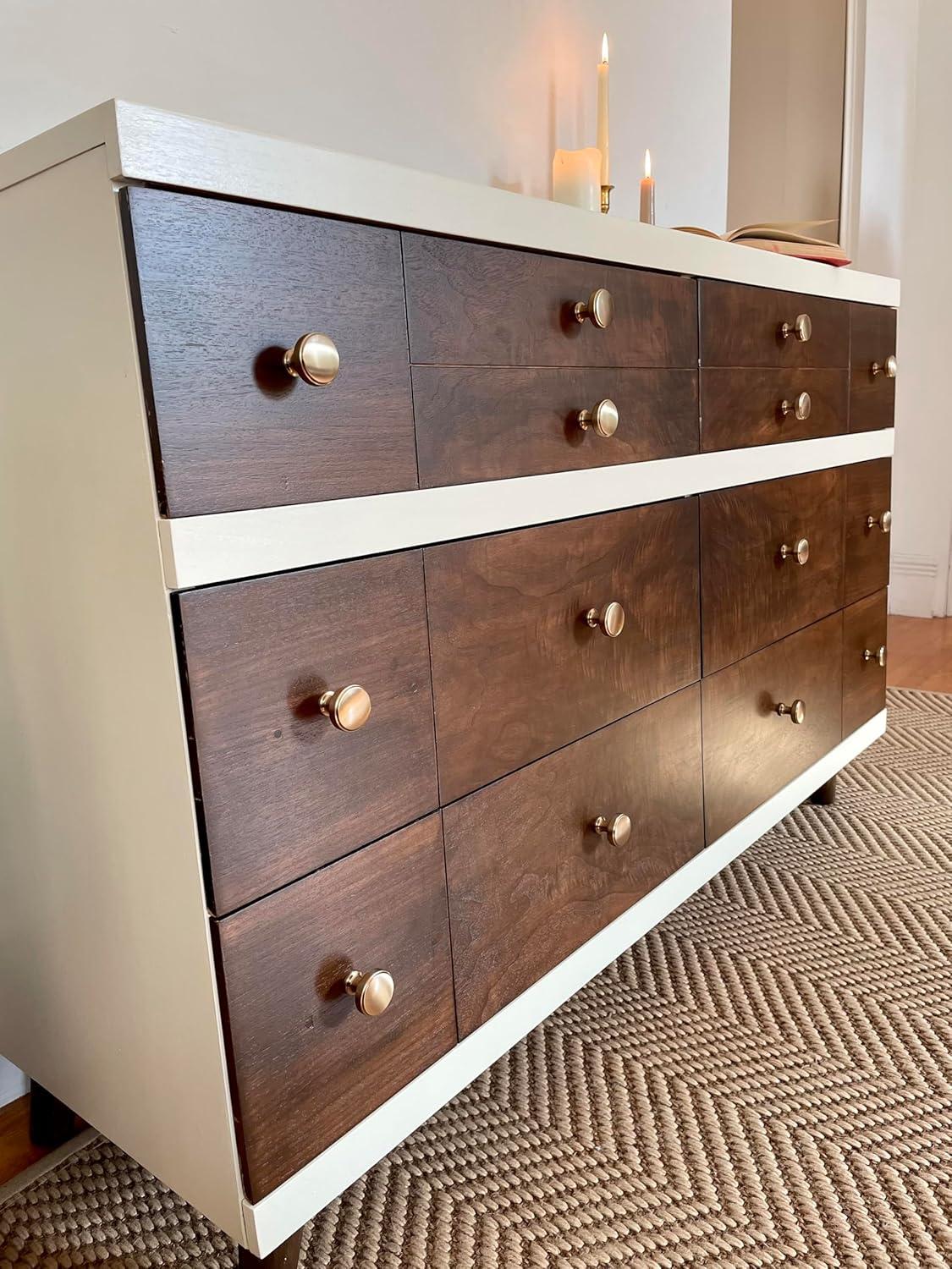 Champagne Bronze Round Cabinet Knob with Mounting Hardware