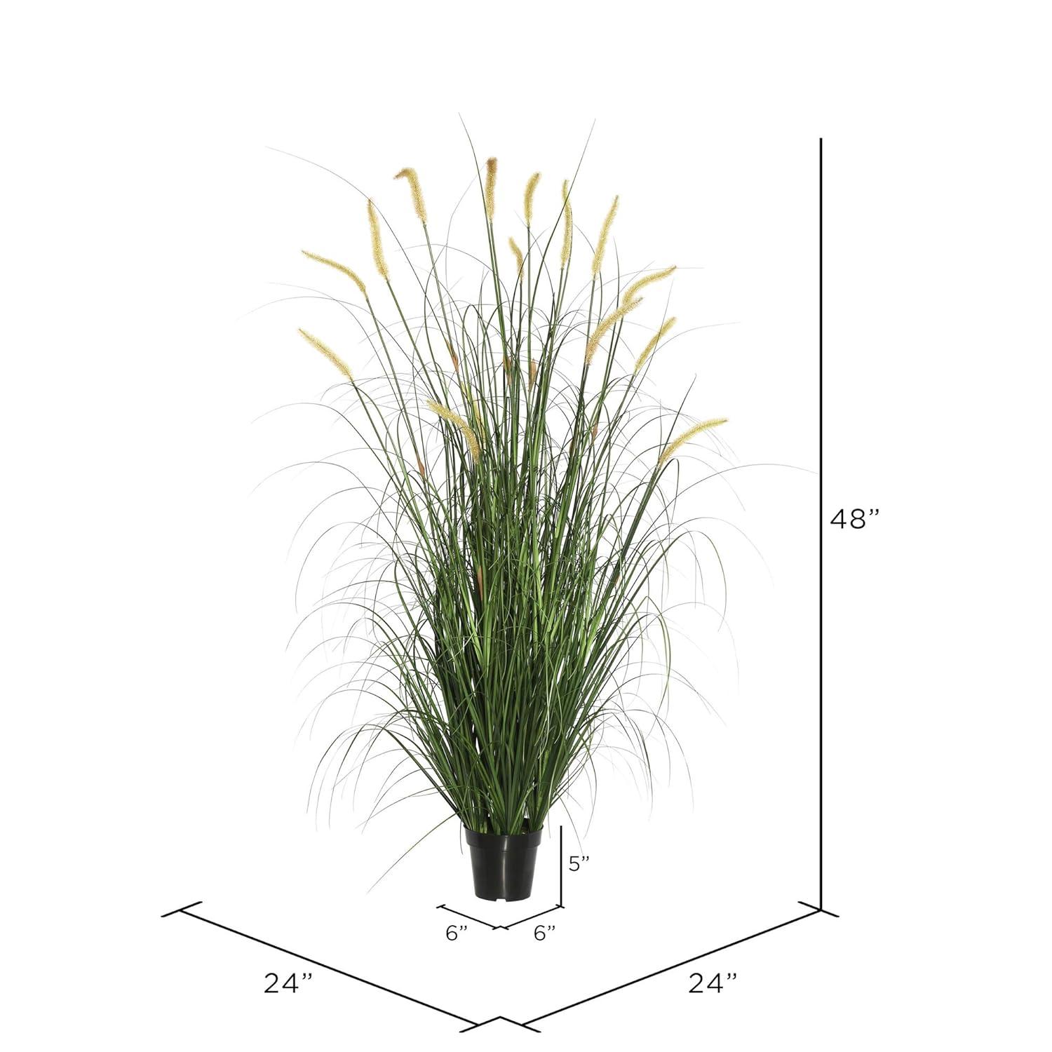 Vickerman 48" PVC Artificial Potted Green Foxtail Grass.