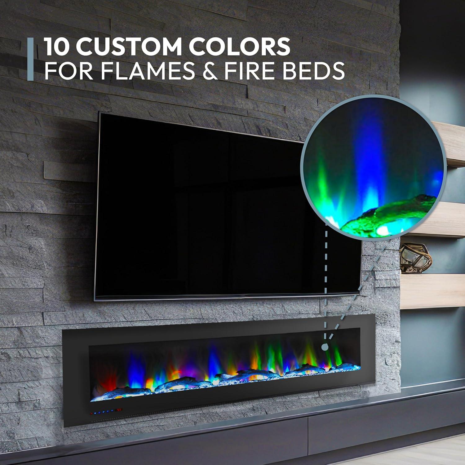 Cambridge Cambridge Wall Mount Electric Fireplace Heater with Remote Control for Indoor Use in Living Room, Bedroom, Home Office