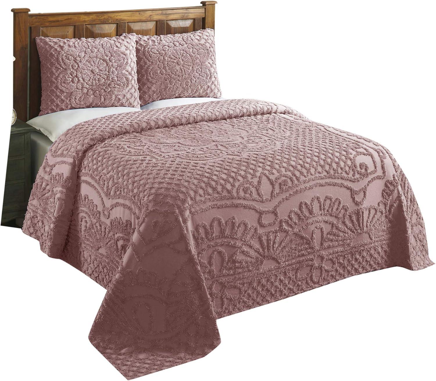 Better Trends Trevor Medallion Design 100% Cotton Queen Bedspread, for Adult - Pink