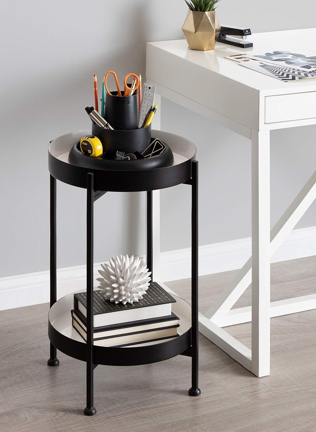 Kate and Laurel Nira Two-Tiered Metal Side Table