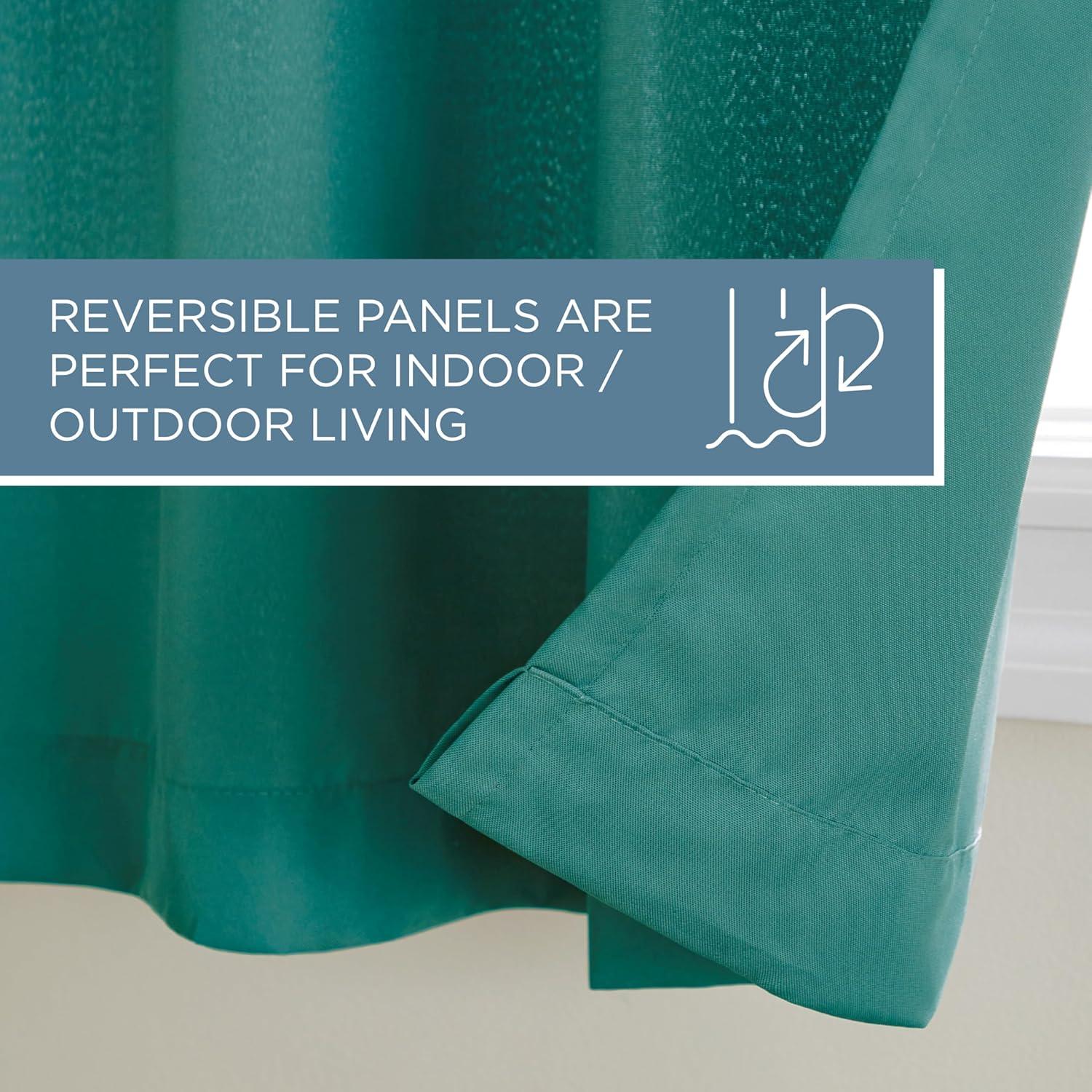 Set of 2 Indoor/Outdoor Solid Cabana Grommet Top Curtain Panels - Exclusive Home