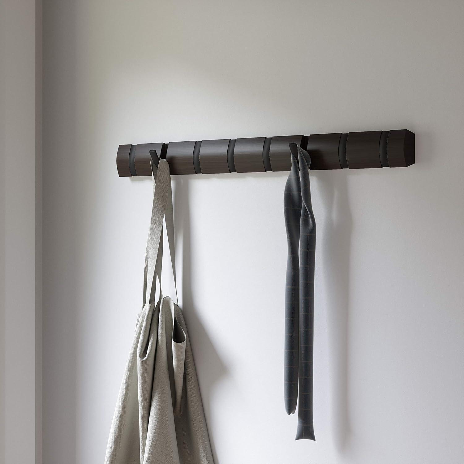 Flip Solid Wood Wall 8 - Hook Wall Mounted Coat Rack