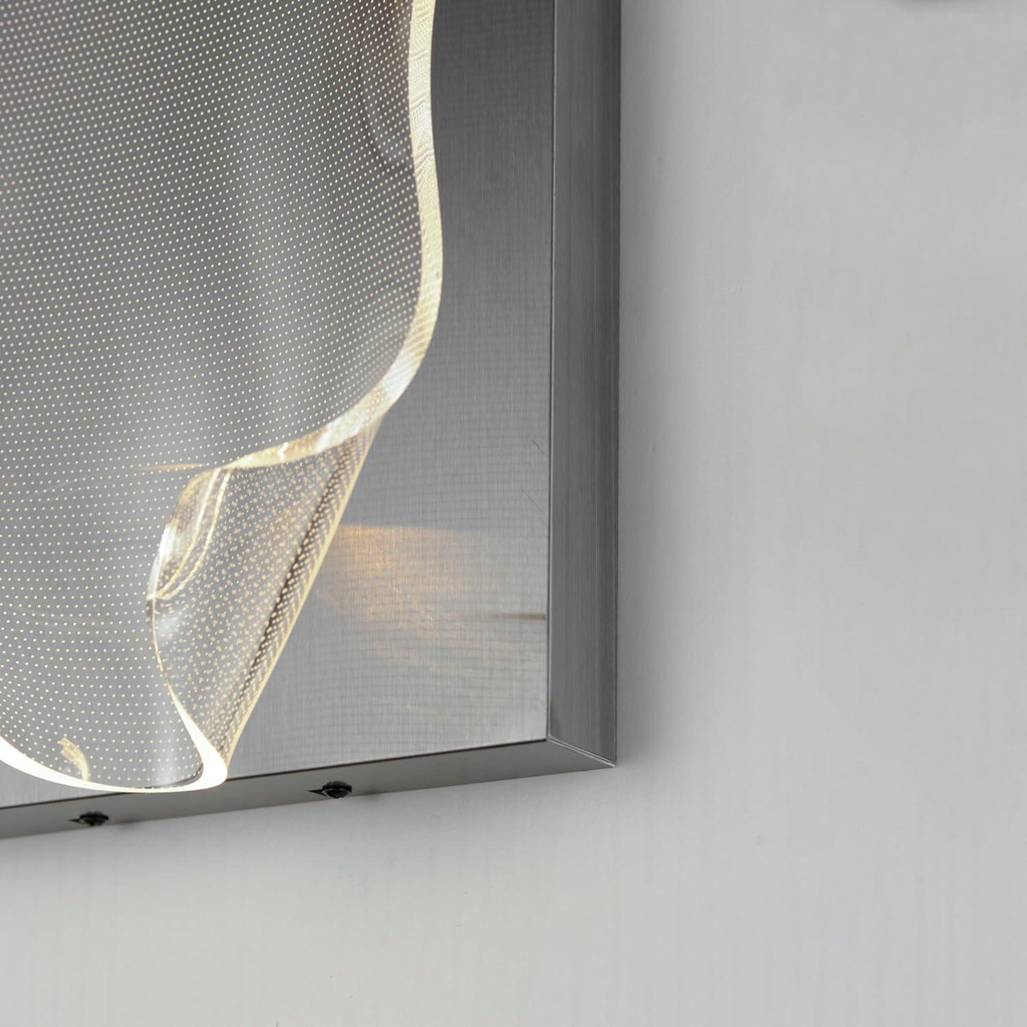 Brushed Gunmetal LED Wall Sconce with Patterned Acrylic Shade