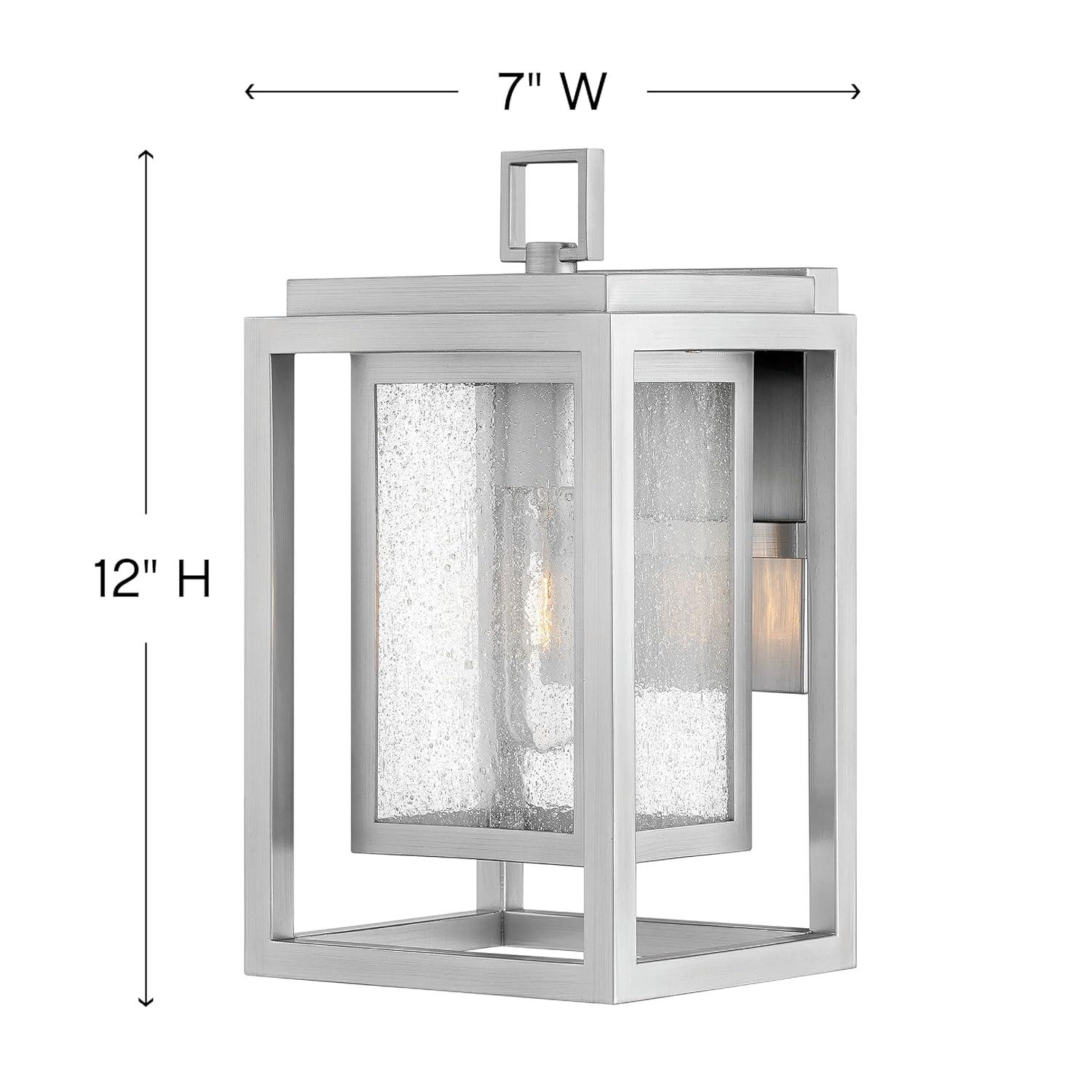 Satin Nickel 12-Inch Outdoor Wall Sconce with Clear Seedy Glass