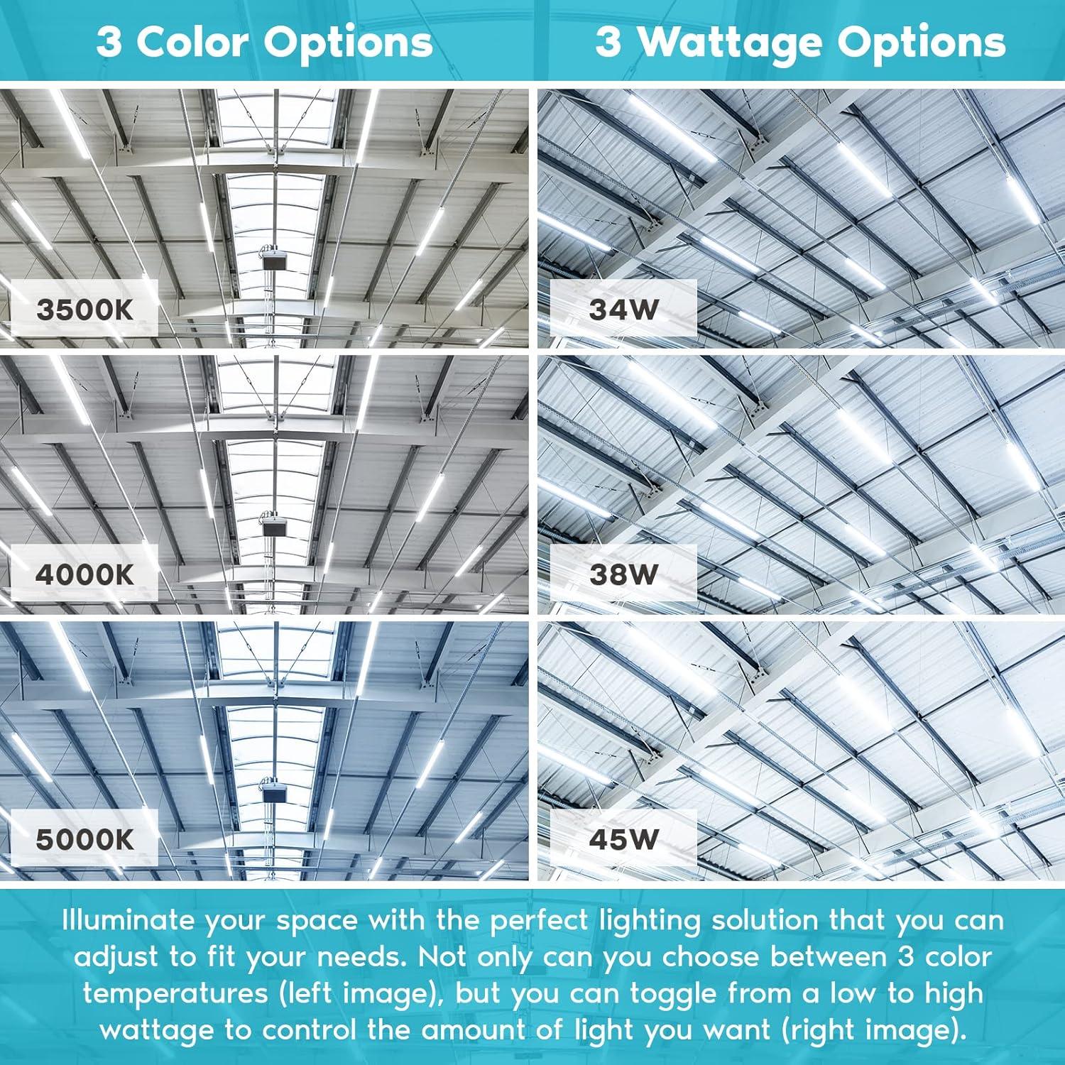 Luxrite 4' Selectable CCT Linear LED Shop Light