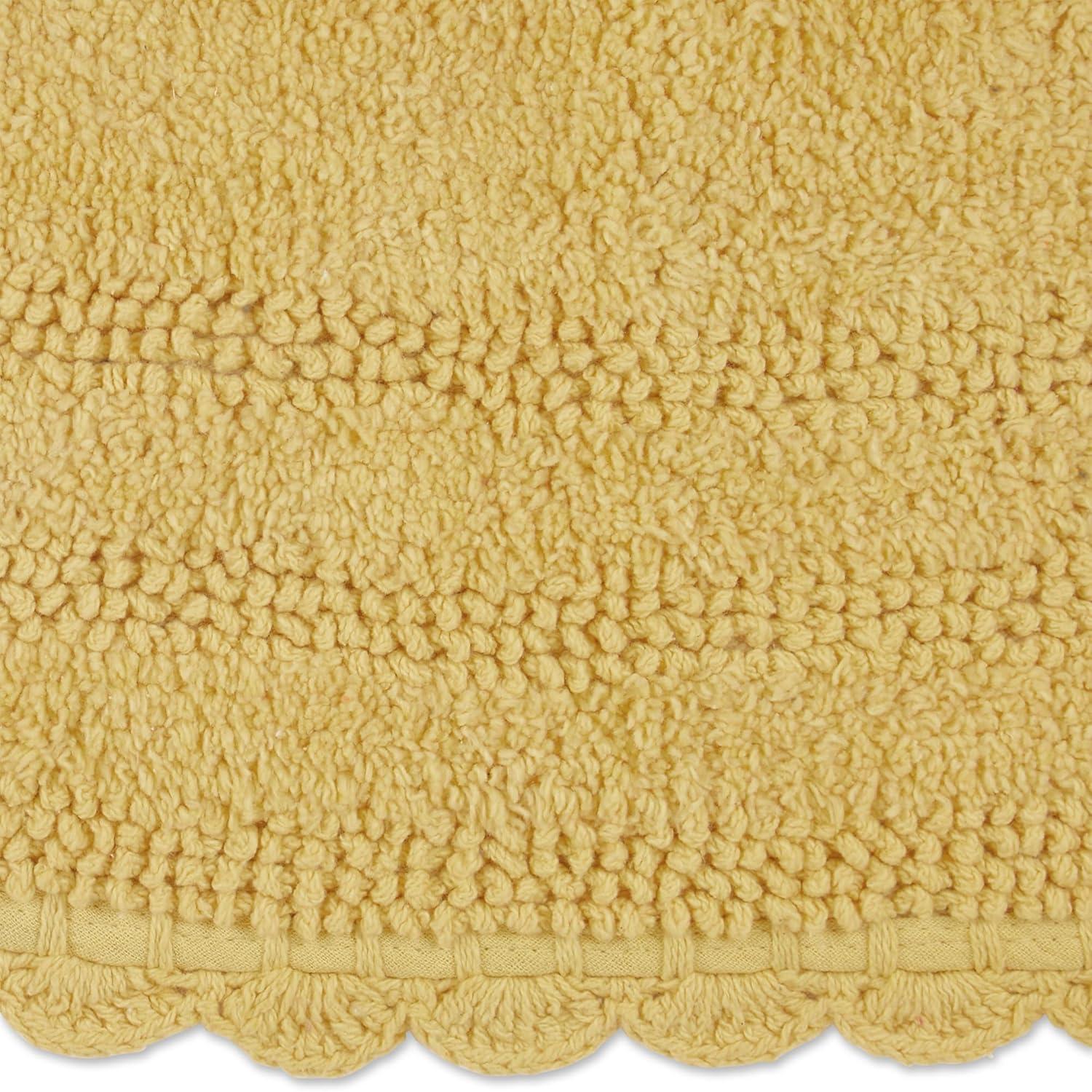 Design Imports Yellow Large Oval Crochet Bath Mat