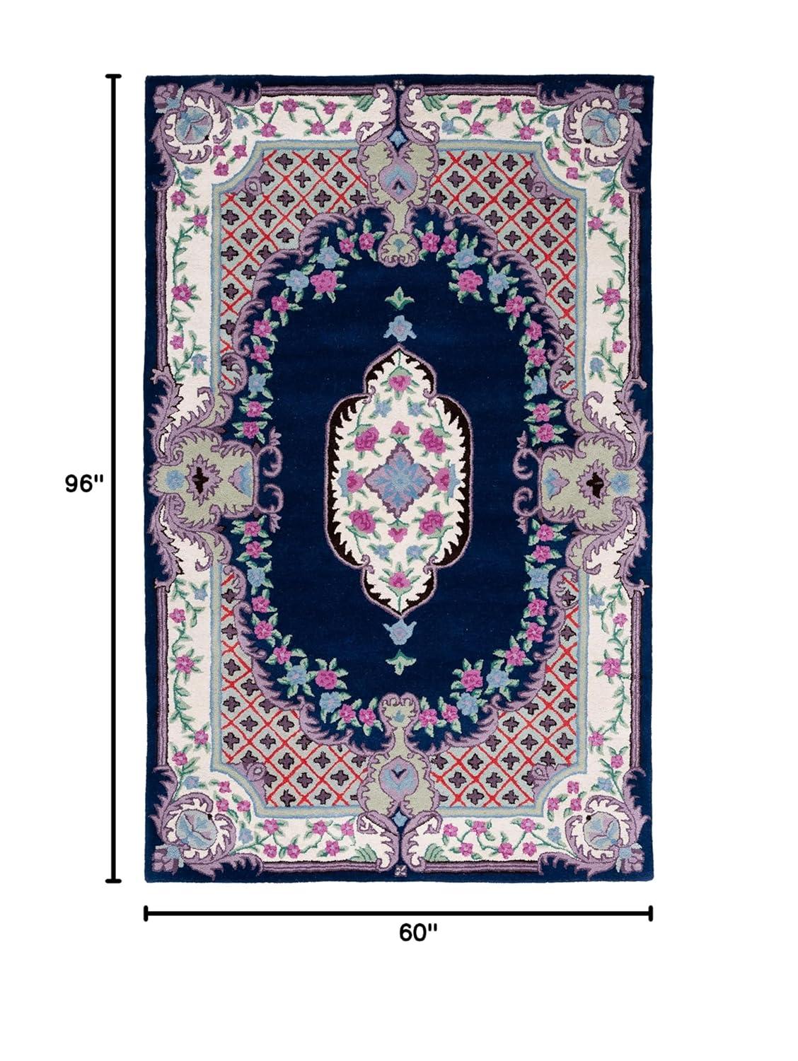 Bellagio BLG535 Hand Tufted Area Rug - Navy/Ivory - 5'x8' - Safavieh.