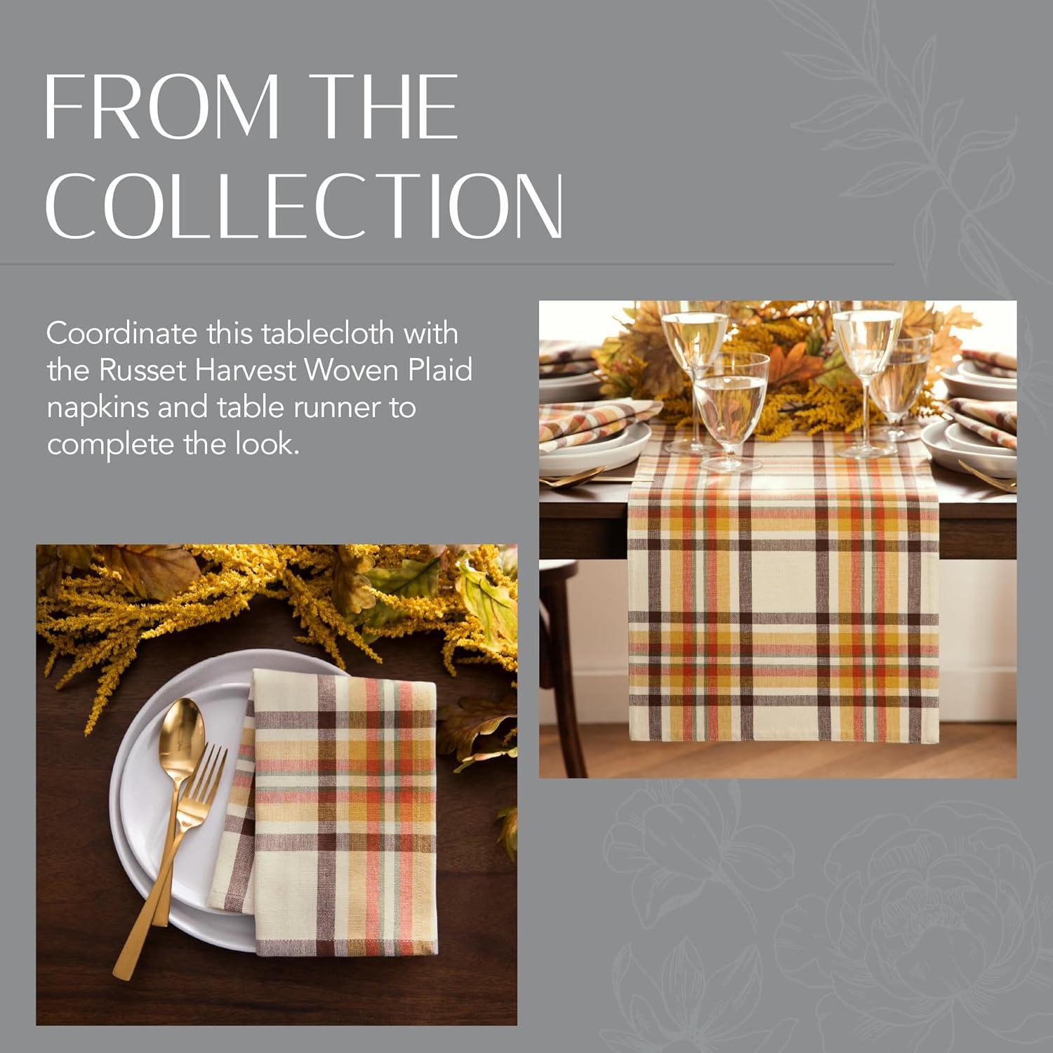 Elrene Russet Harvest Woven Plaid Tablecloth - Elrene Home Fashions