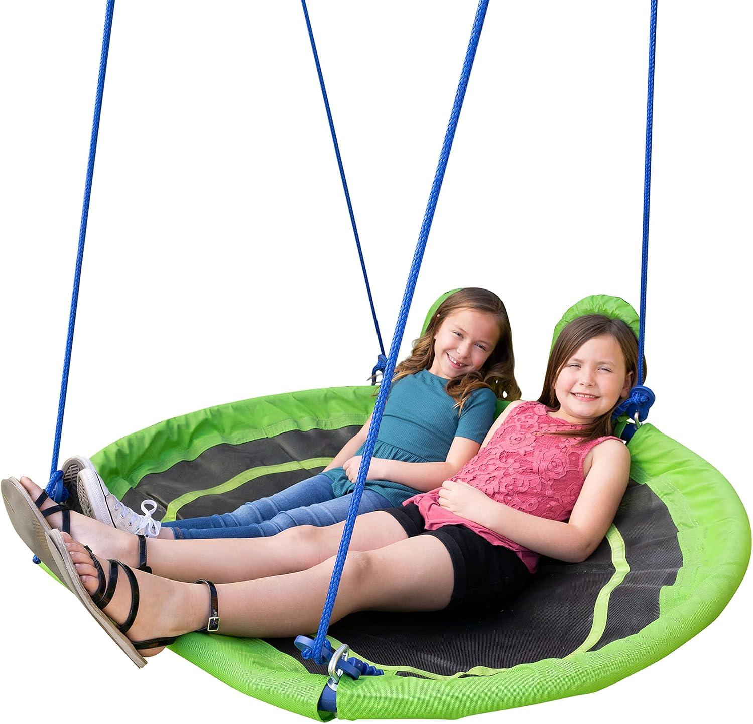 Hanging Extra Large 54" 2 Person Saucer Swing With 2 Headrests