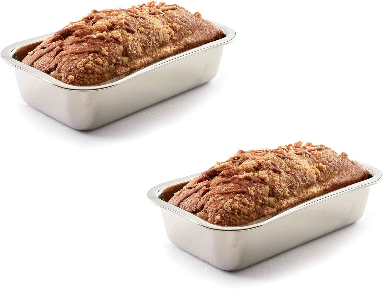 SinYYH Stainless Steel Bread Loaf Meatloaf Dessert Pan With A Mirror Finish | Model 3849 (2-Pack)