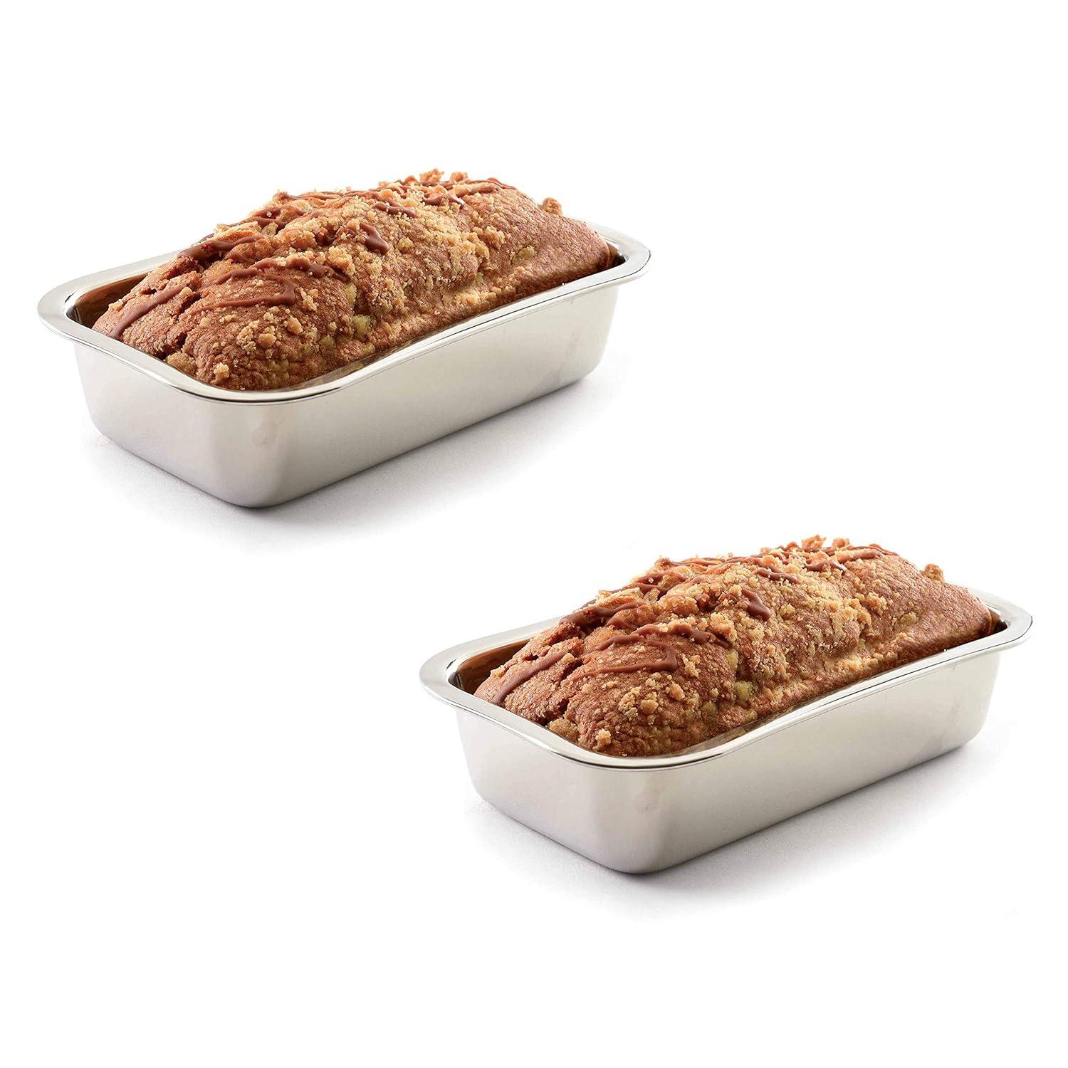 SinYYH Stainless Steel Bread Loaf Meatloaf Dessert Pan With A Mirror Finish | Model 3849 (2-Pack)