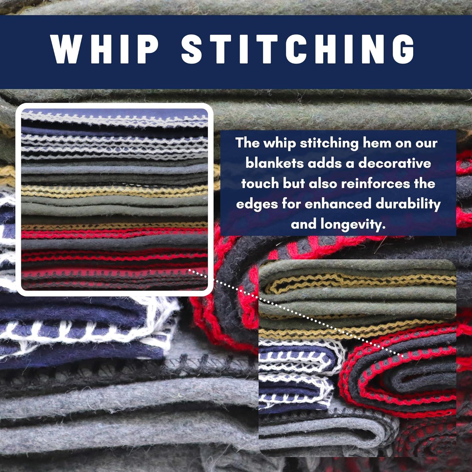 Maroon Wool Blend Fire Retardant Camping Blanket 66" x 90"