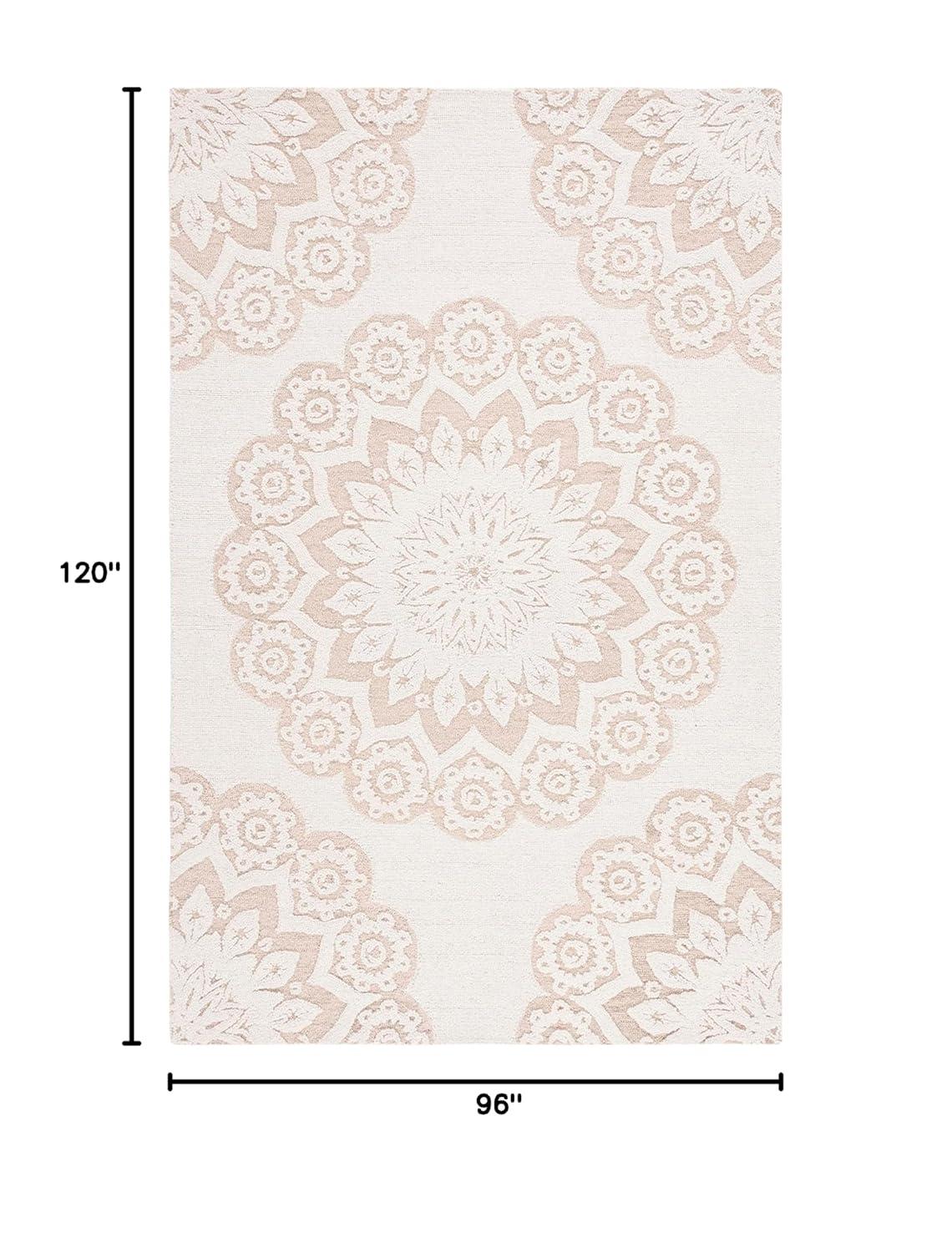 Blossom BLM108 Hand Tufted Indoor Area Rug - Ivory/Light Brown - 8'x10' - Safavieh