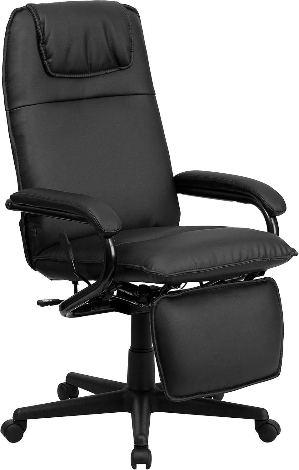 Flash Furniture Robert High Back Black LeatherSoft Executive Reclining Ergonomic Swivel Office Chair with Arms