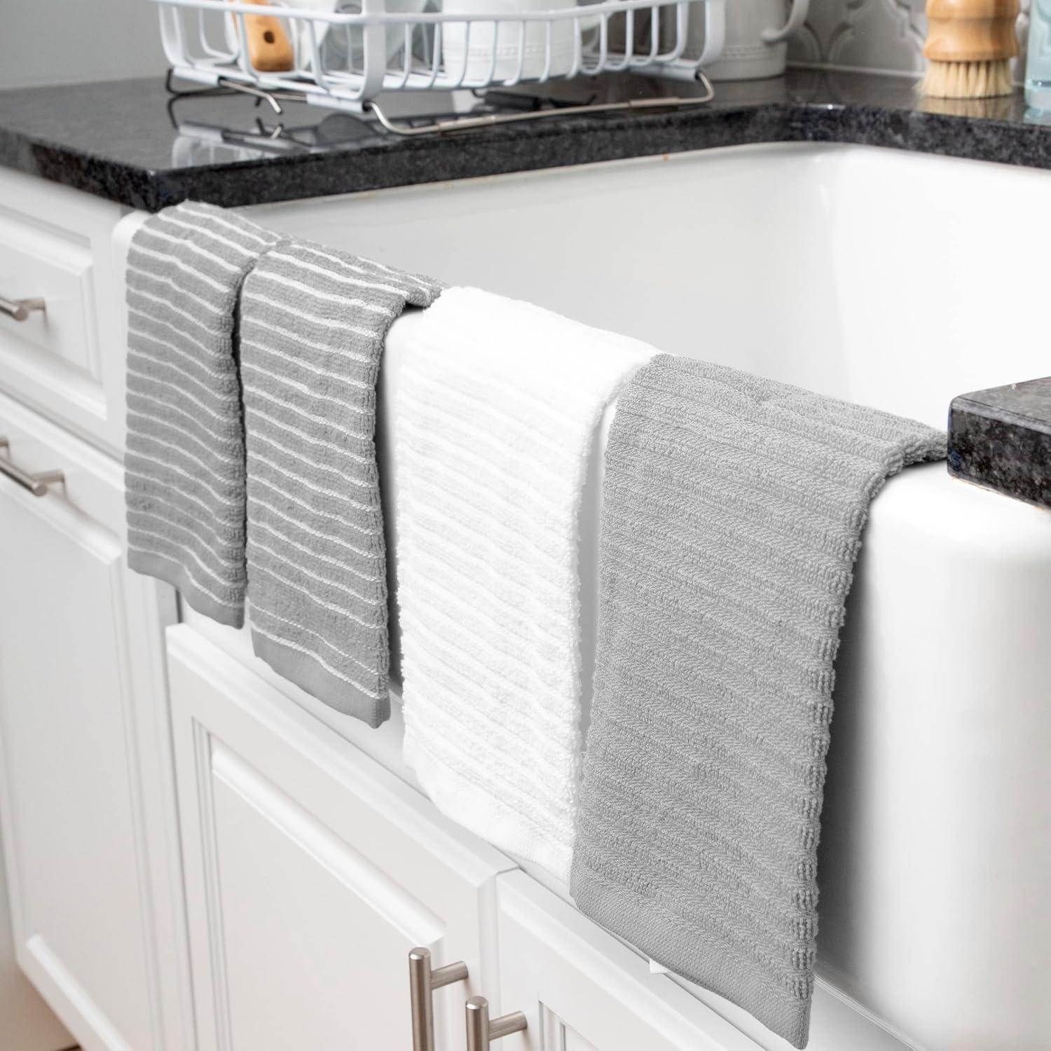 RITZ Cotton Stripe Tea Towel Kitchen Towel (Set of 4)